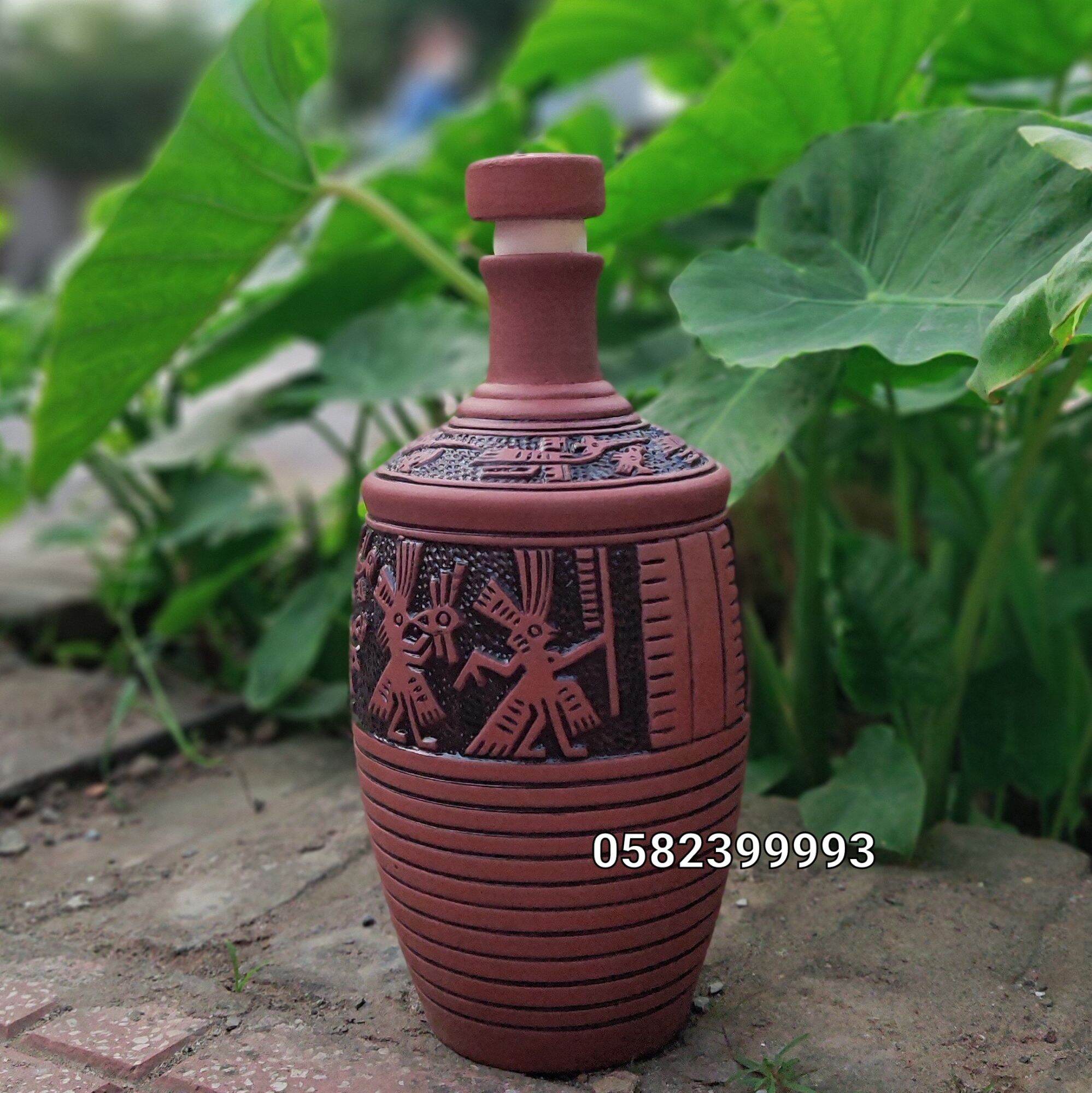 Chai sành Trống Đồng 1Lit