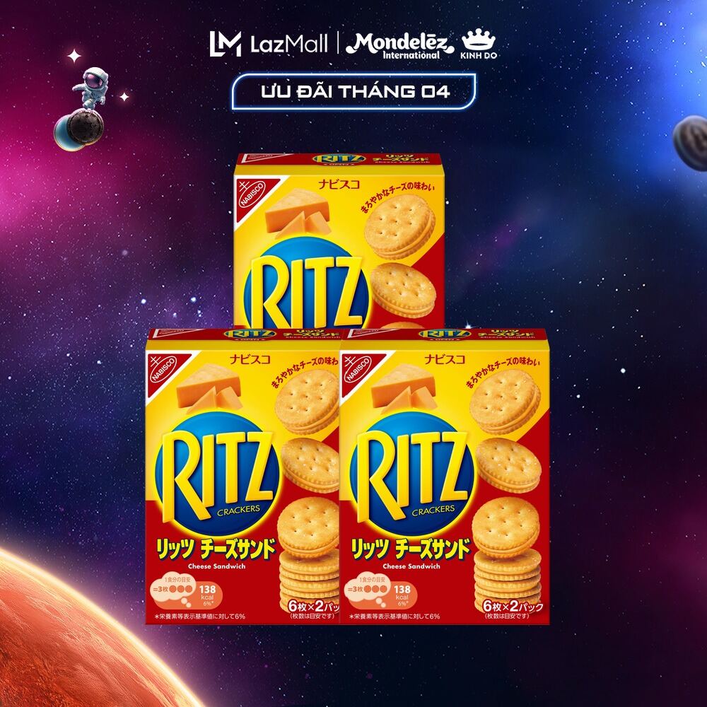 Bánh Quy Ritz Kẹp Kem Phô Mai, Combo 2/ Combo 3 Hộp X 106G (Hàng Xuất Khẩu Thị Trường Nhật)