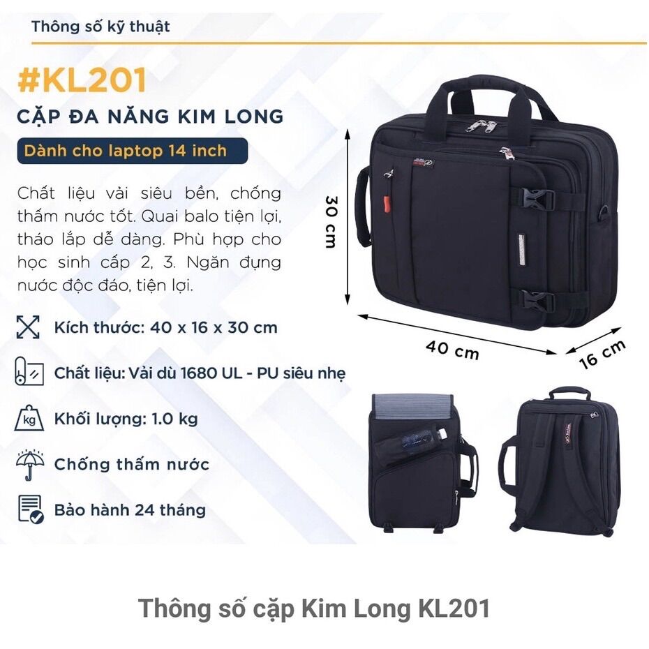 [HCM]cặp đa năng kim long KL201