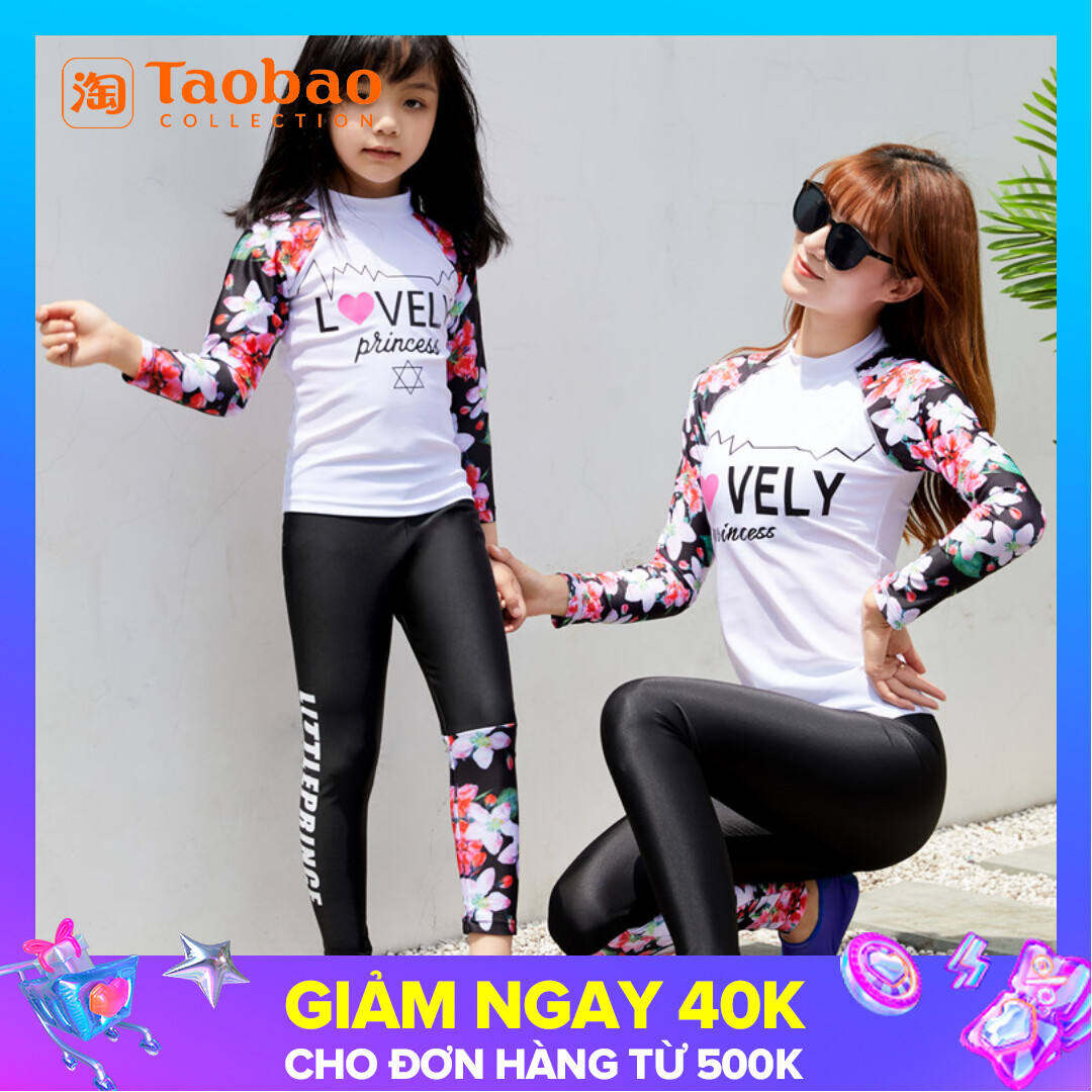 Áo Tắm Cho Gia Đình Quần Dài Dài Dài Tay Rời Cho Bé Gái Lớn Nhỡ Áo Chống Nắng Đồ Lặn Suối Nước Nóng Bãi Biển Nhanh Khô Đồ Bơi