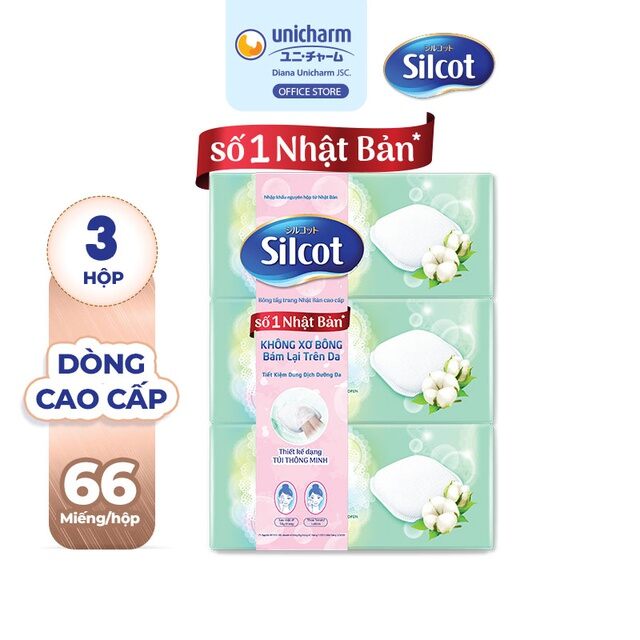 Combo 3 Bông tẩy trang cao cấp Silcot Premium 66