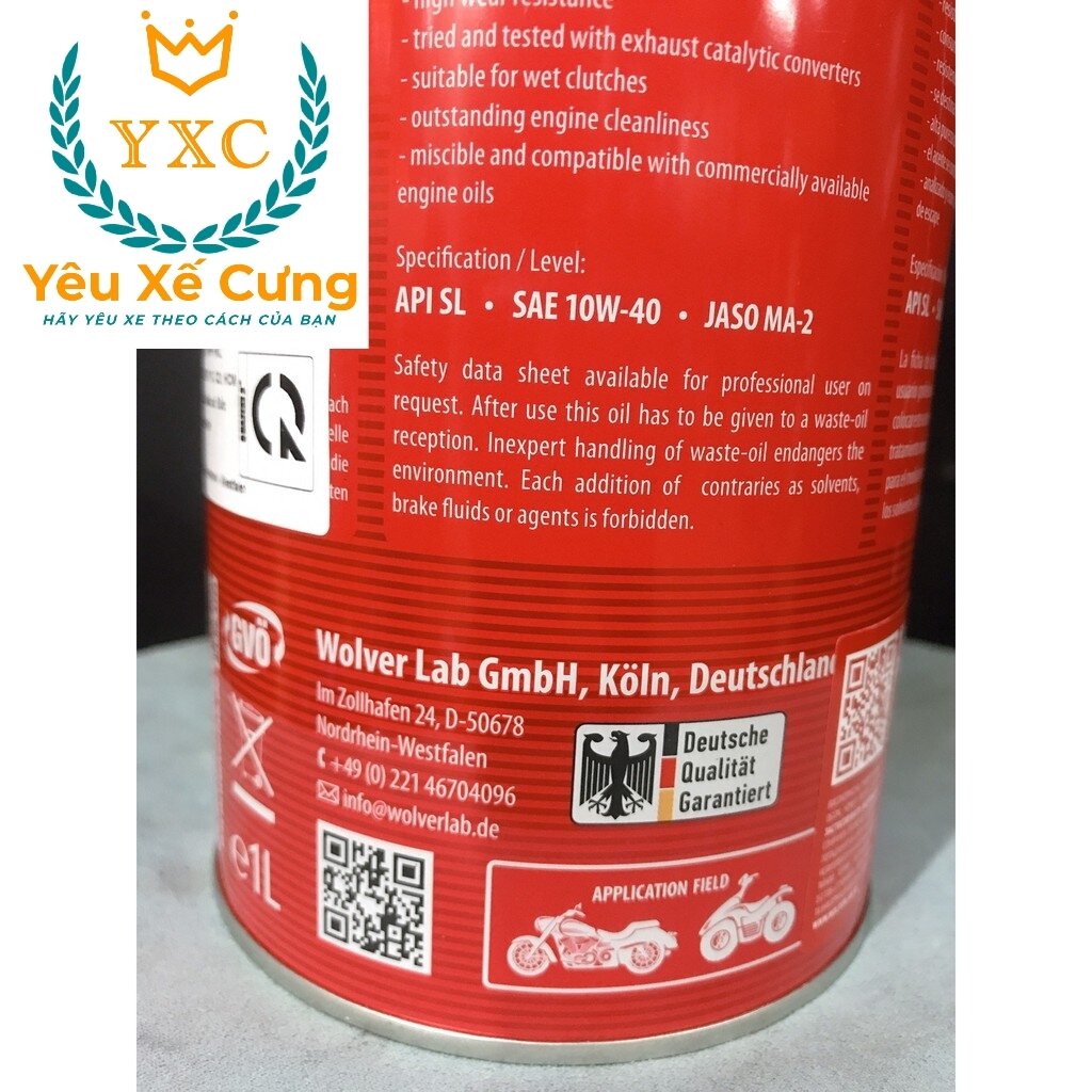 Dầu nhớt WOLVER RACING 4T 10W40 Nhập Khẩu từ Đức