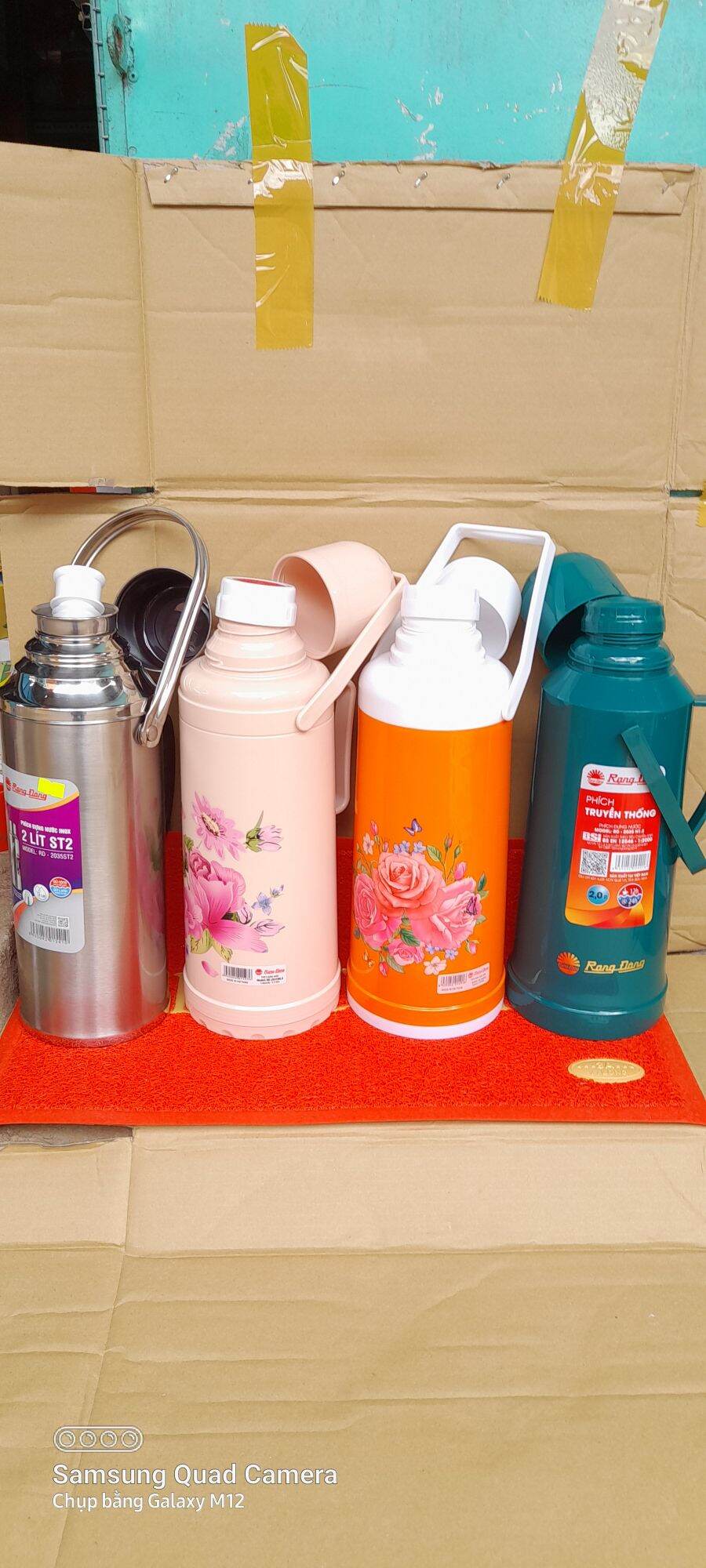 Bình thủy đựng nước inox 2 lít cao cấp rạng đông. phích đựng nước rạng đông 2lit nhựa, ruột bình thủy rạng đông