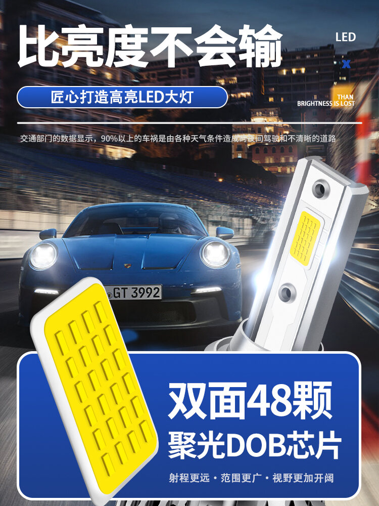 K3 Kia 12-15-17 LED Headlight Bulb Modification High Beam Low Beam Ultra Bright Specialized Car Ligh