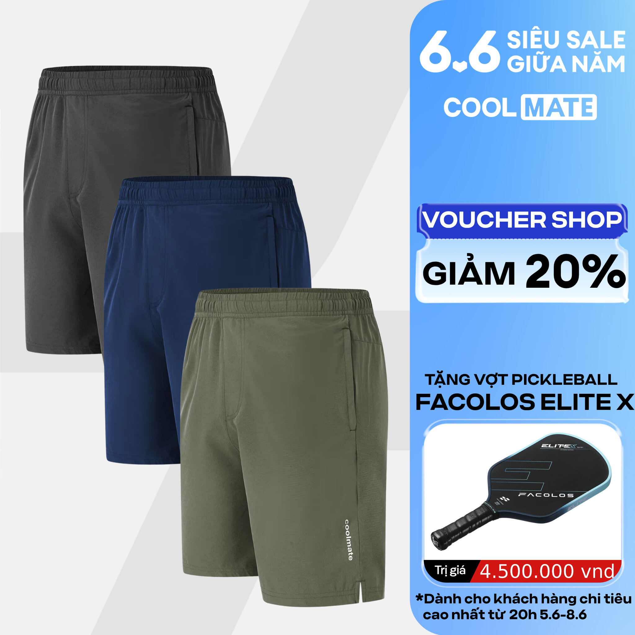 Combo 03 Quần Short thể thao Ultra Short 7inch thoáng khí, thoải mái vận động - Coolmate