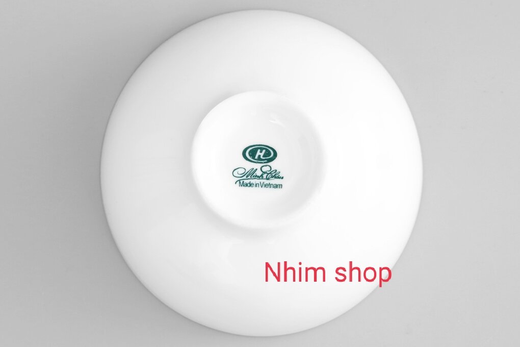 Combo 05 Chén cơm, bát cơm Minh Châu chỉ vàng gốm sứ trắng cao cấp, sang trọng