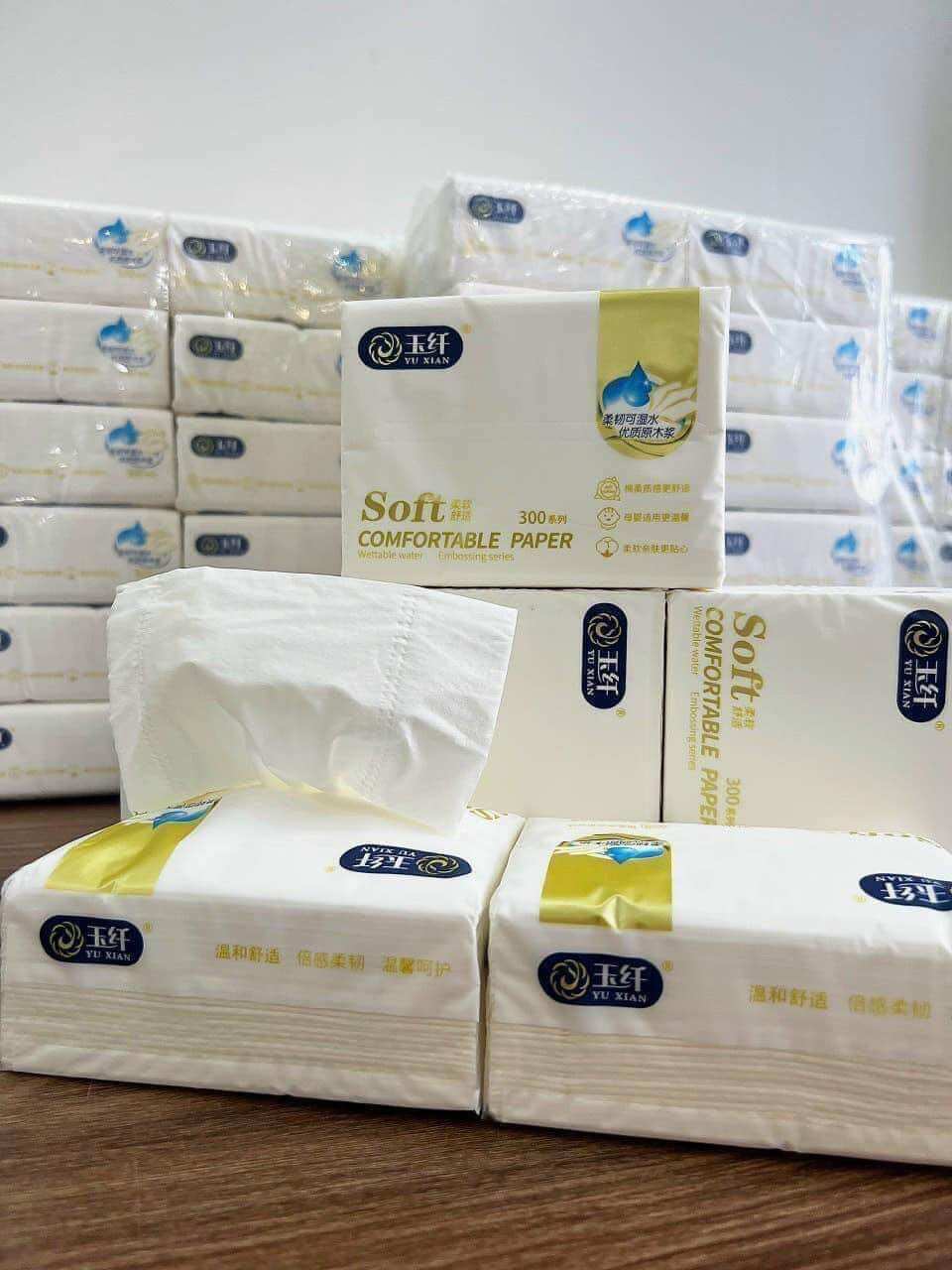 Bịch 12 gói giấy ăn Soft ( 3000tờ giấy màu trắng) mềm mịn