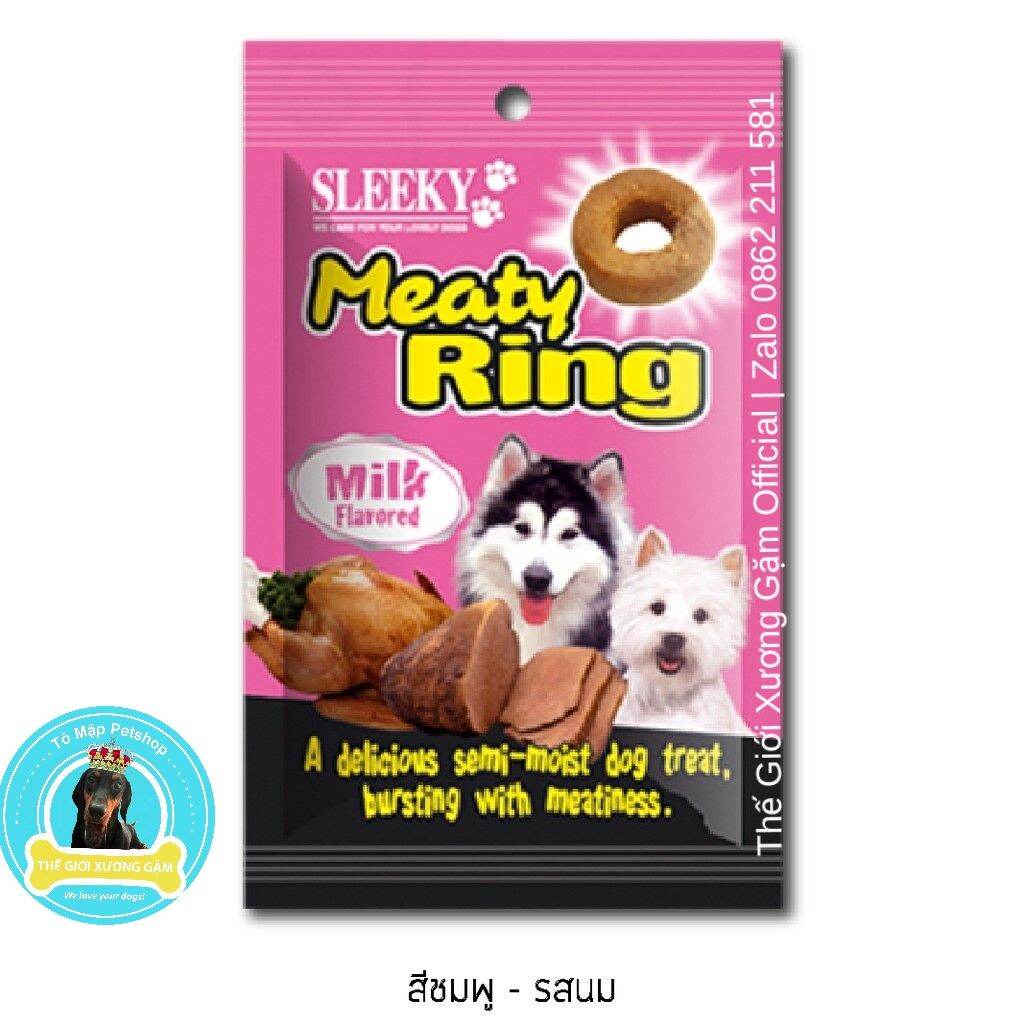 [HCM]SNACK THỊT MỀM SLEEKY MEATY RING CHO CHÓ 50G