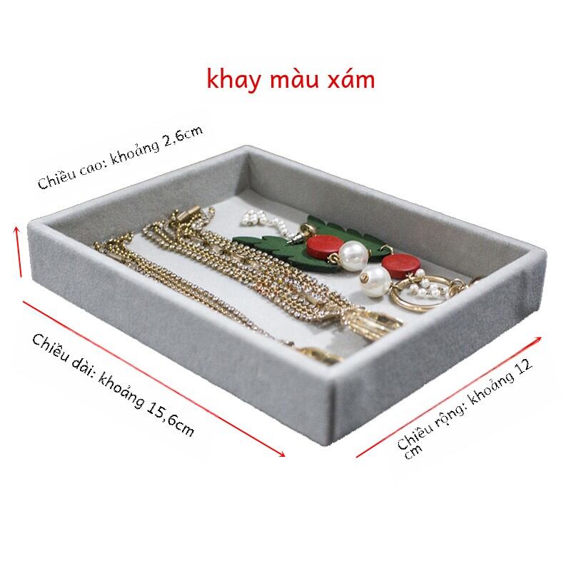 Giá Trưng Bày Trang Sức Bằng Vải Nhung 202401 Hộp Đựng Sang Trọng Cho Đồng Hồ Bông Tai Dây Chuyền Nhẫn Trưng Bày Kim Cương