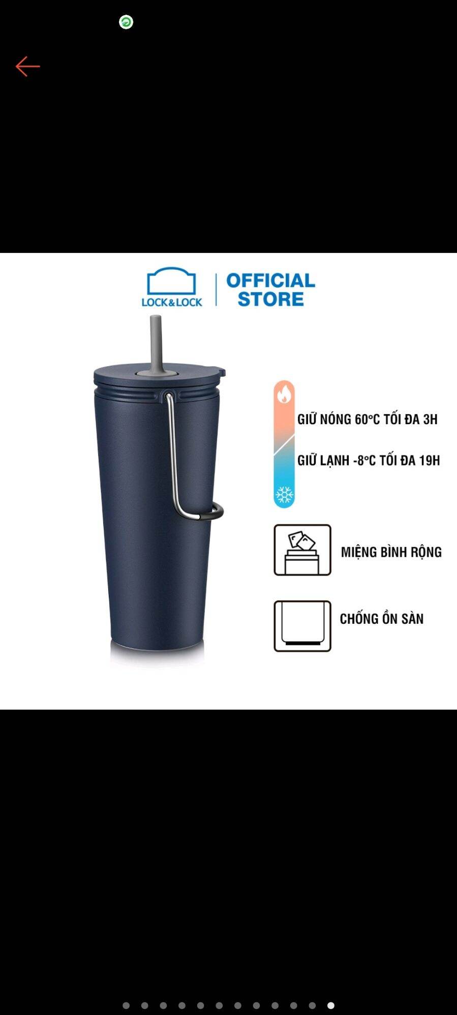 Bình lock and lock có ống hút kèm