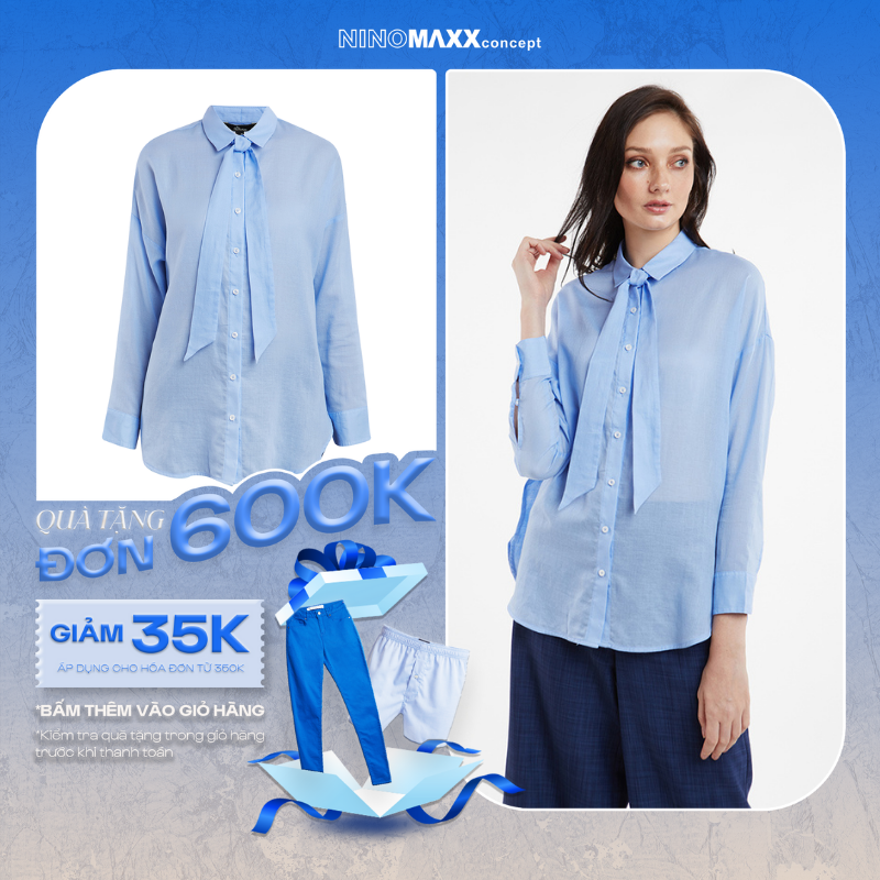 Ninomaxx 2002064 women's fashion long sleeve N & M blouse tops