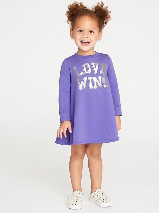 Đầm nỉ da cá tay dài Old Navy bé gái