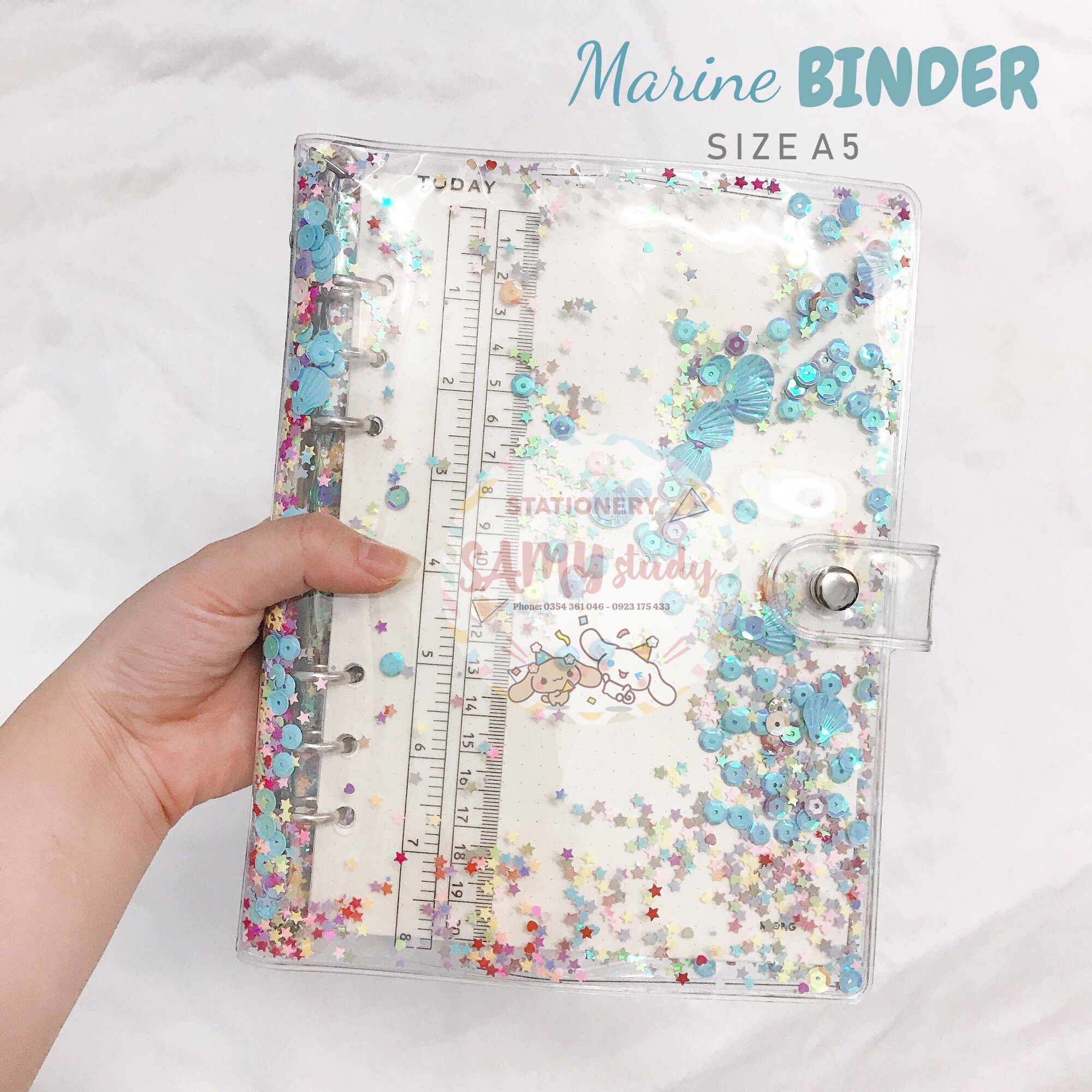 (Sẵn 200 Trang) Sổ Còng Binder Marine Khổ A5 6 Lỗ Sổ Ghi Chép Sổ Làm Bullet Journal
