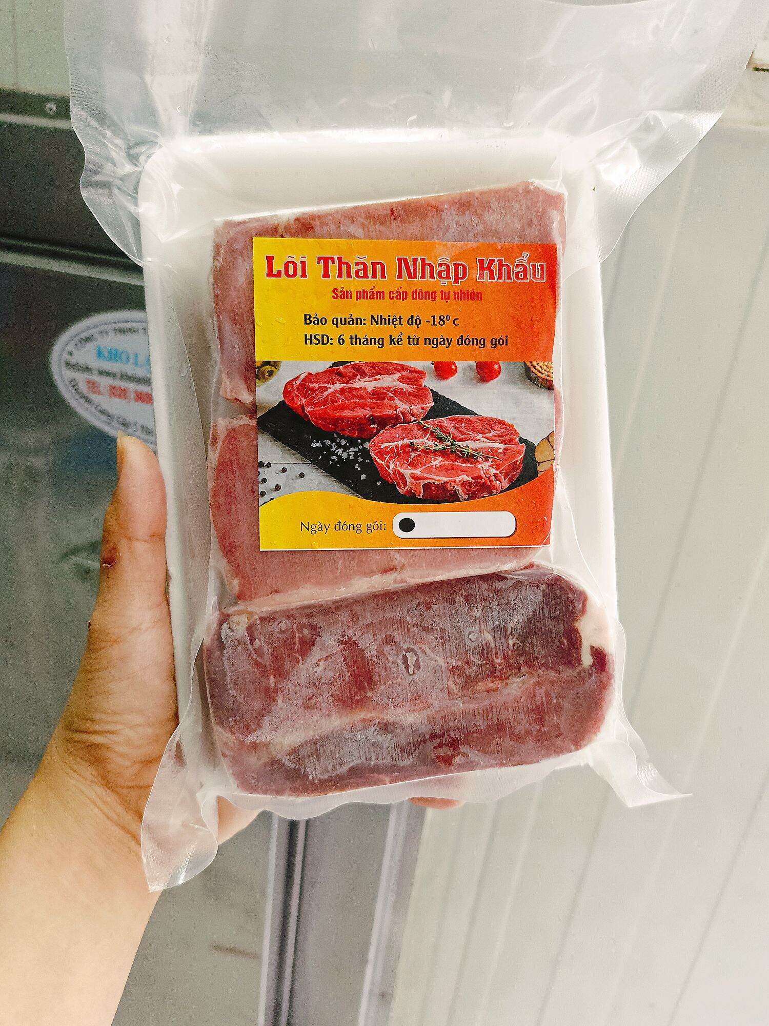 Lõi thăn bò cắt 2cm,khay 500g