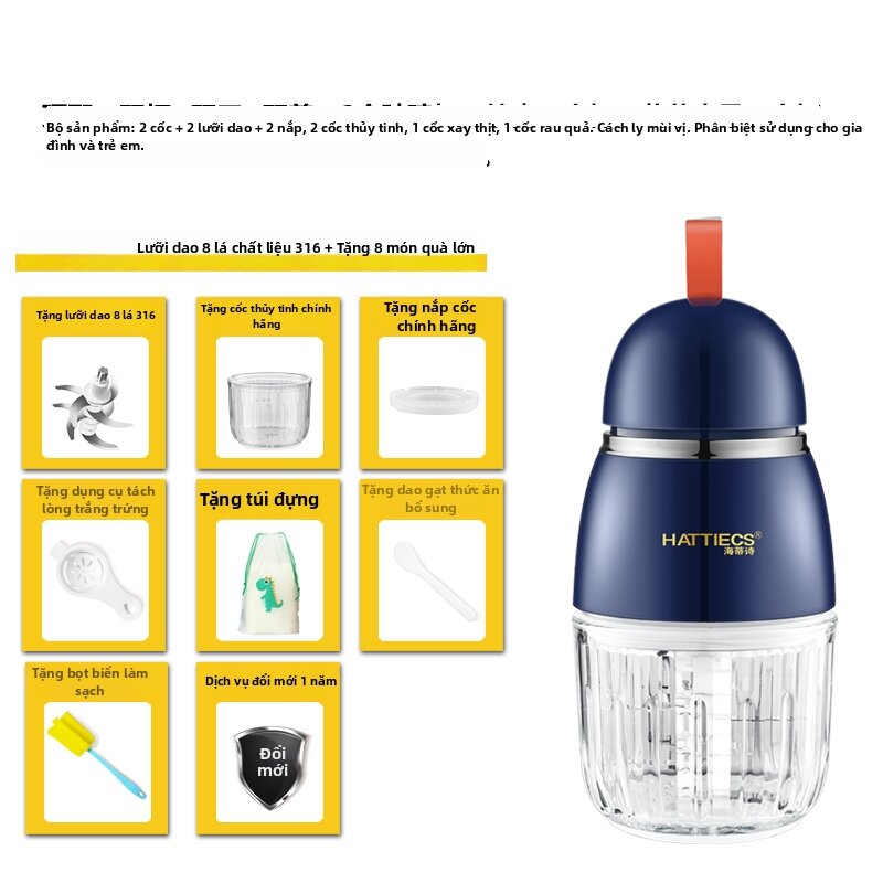 HATTIECS | Máy Xay Đa Năng Cho Việc Chuẩn Bị Thực Phẩm Cho Bé Ép Trái Cây Xay Thịt