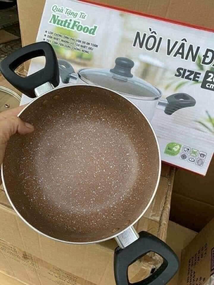 NỒI VÂN ĐÁ CHỐNG DÍNH SIZE 20CM (QUÀ KM NUTIFOOD)
