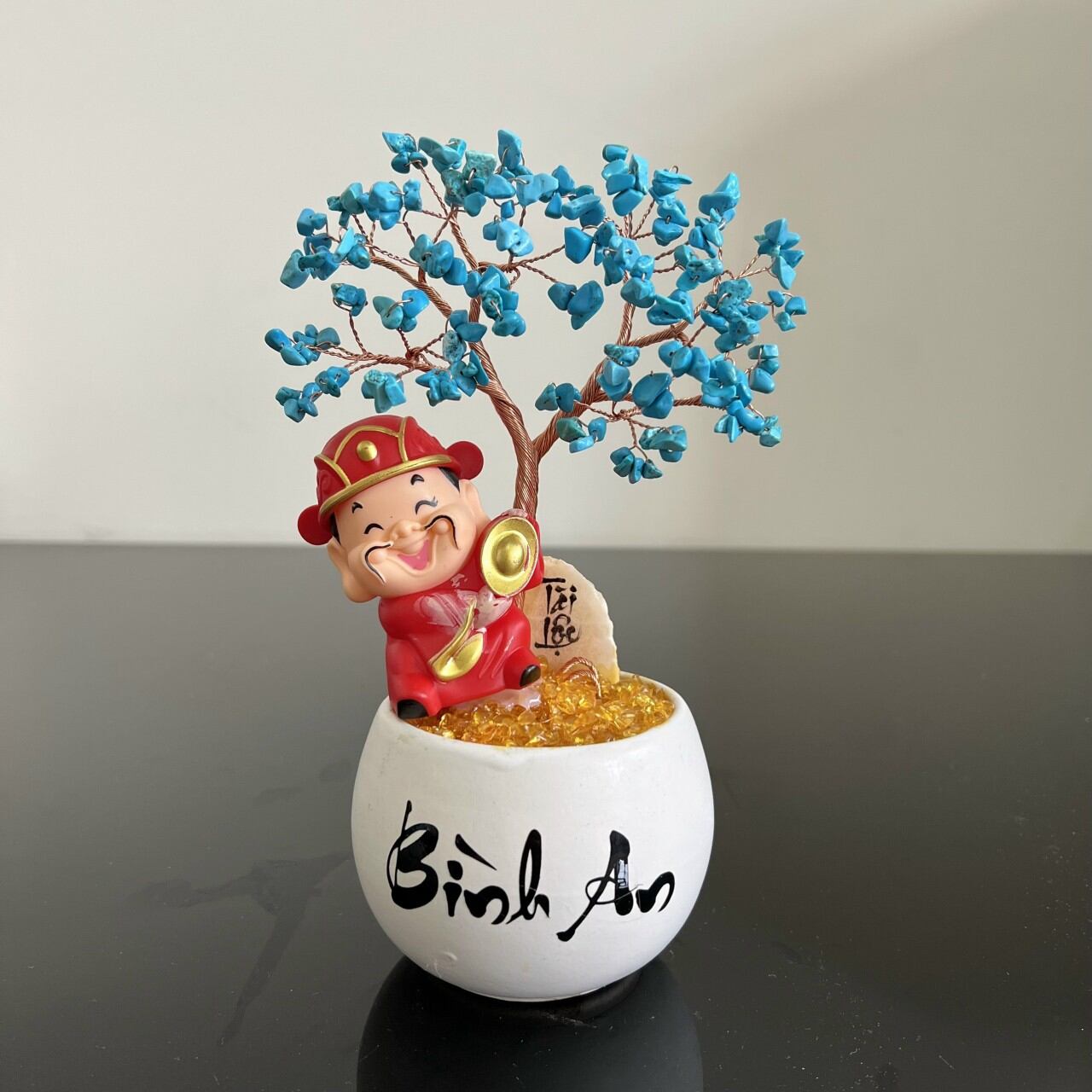 Cây tài lộc đá thạch anh 20cm