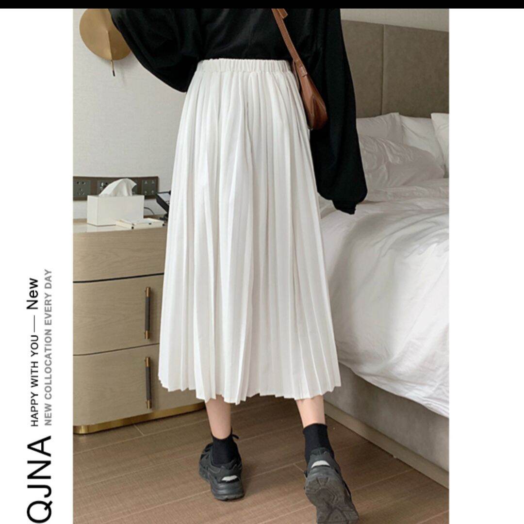 chân váy midi dập li phong cách hàn quốc
