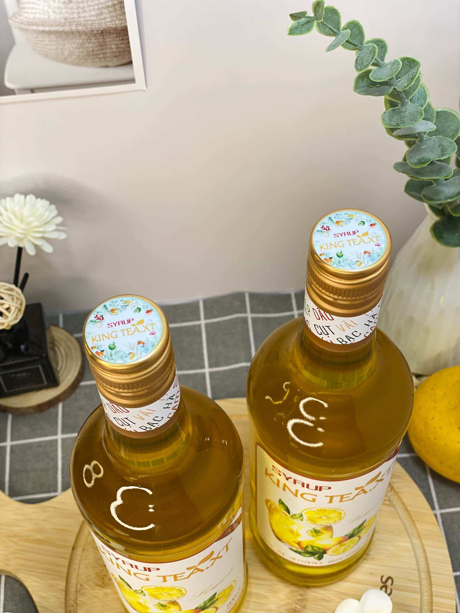 Syrup CHANH VÀNG Pha Chế KINGTEA.XT(Syrup Lemon)-Chai Thủy Tinh 800ml