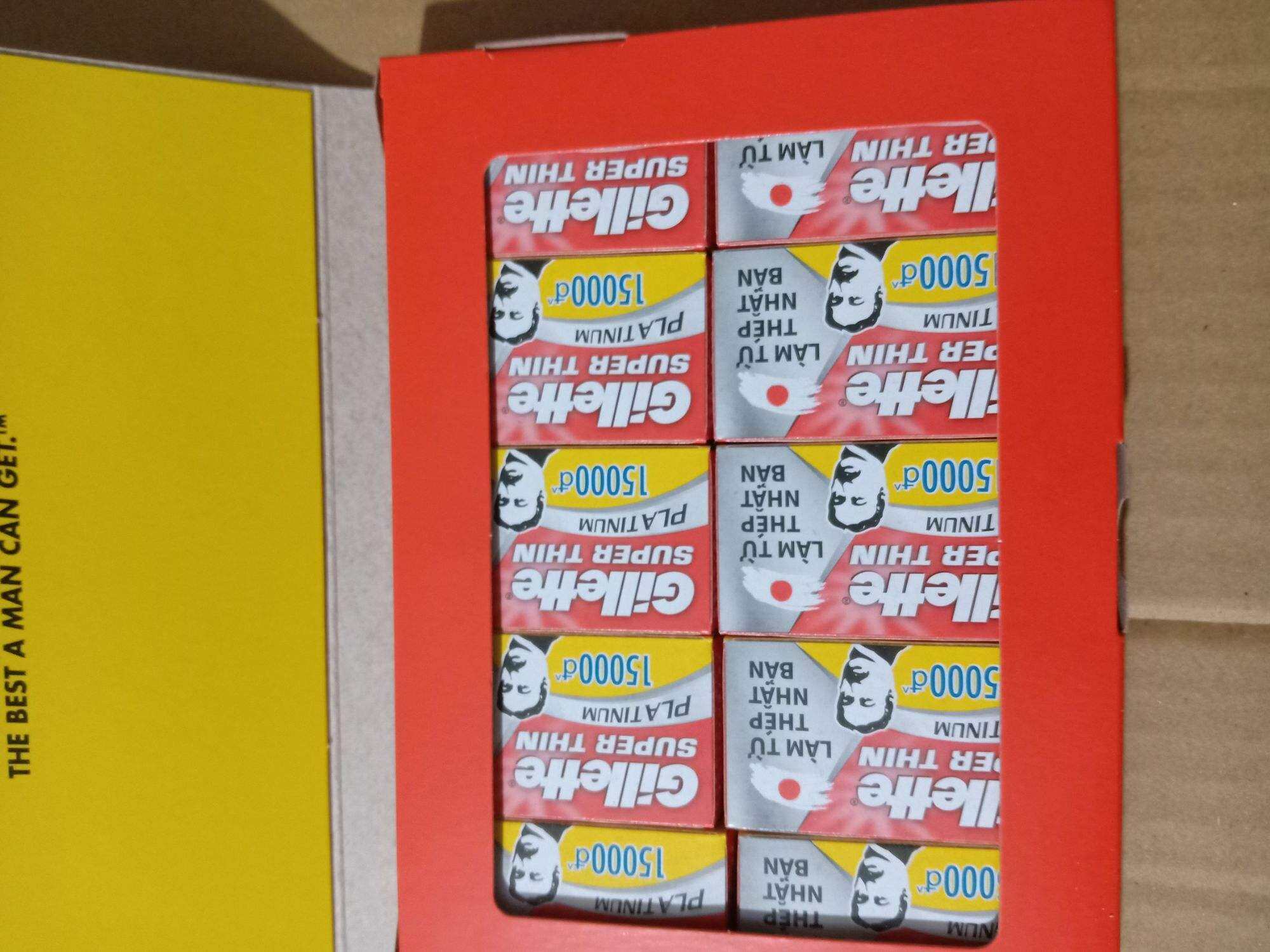 Lưỡi dao cạo râu GILLETTE super thin platinum ( hộp = 10 Lưỡi)