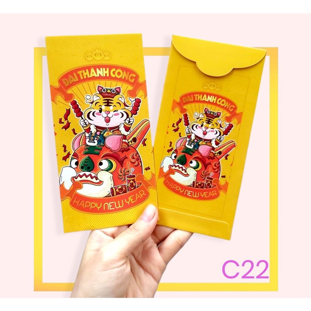 [Set 10 bao] Bao Lì Xì Hình Cọp Cute Năm Nhâm Dần 2022