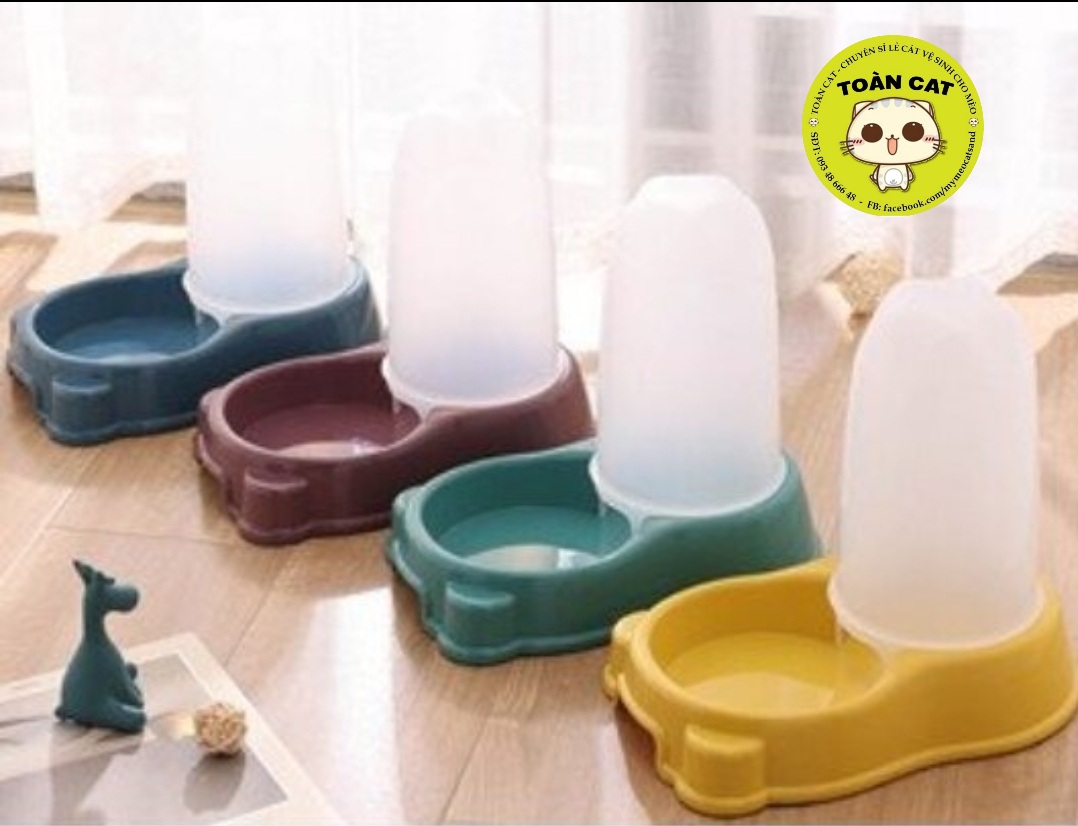 Bát ăn tự động dành cho chó mèo nắp tròn