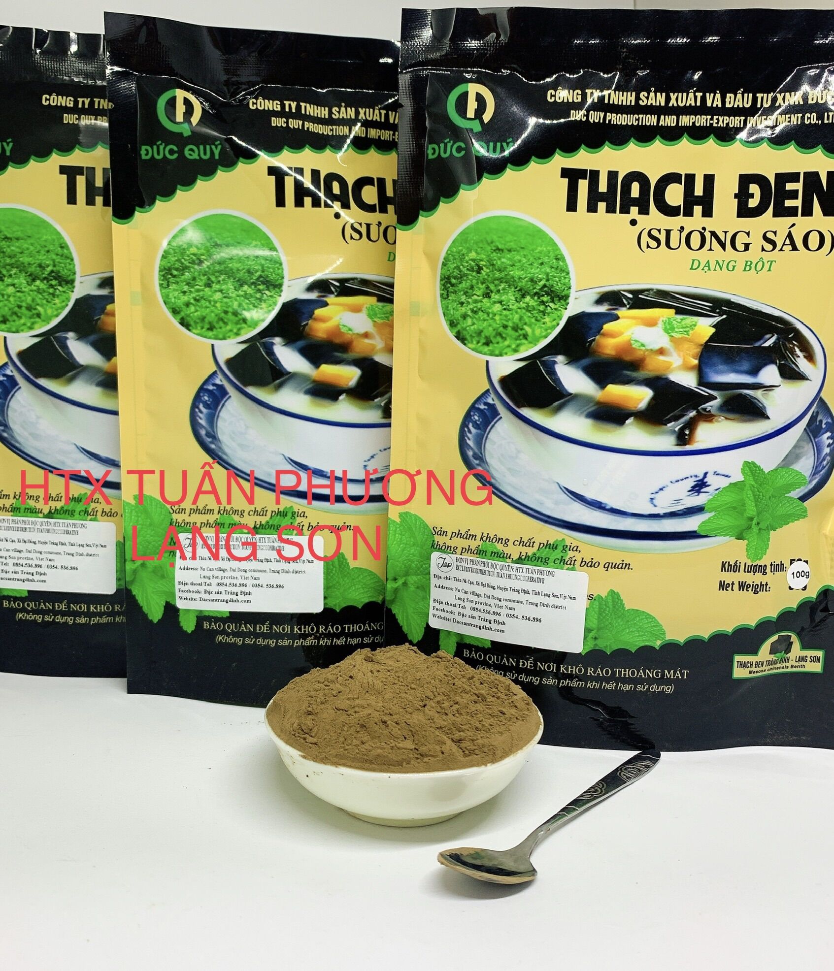 Combo 3 gói Thạch sương sáo Đức Quý (thạch đen, thạch trắng, quy linh cao)