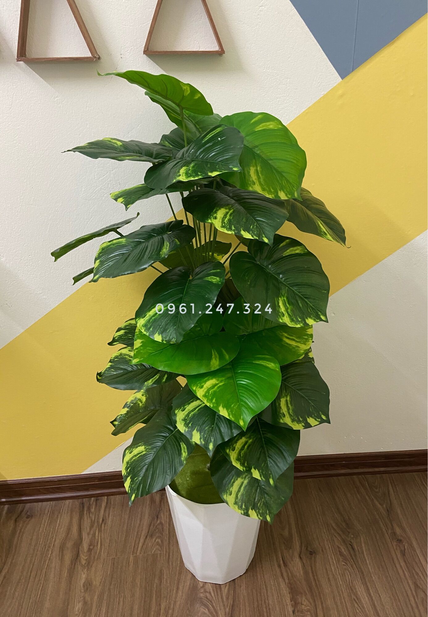 Cây giả - trầu bà lá đốm vạn niên thanh 1.1m - 36 lá