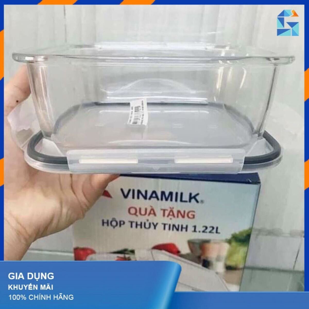 Thố thuỷ tinh 1200ml Thố thuỷ tinh có nắp đậy thố thuỷ tinh Luminac hàng khuyến mãi sữa Vinamilk