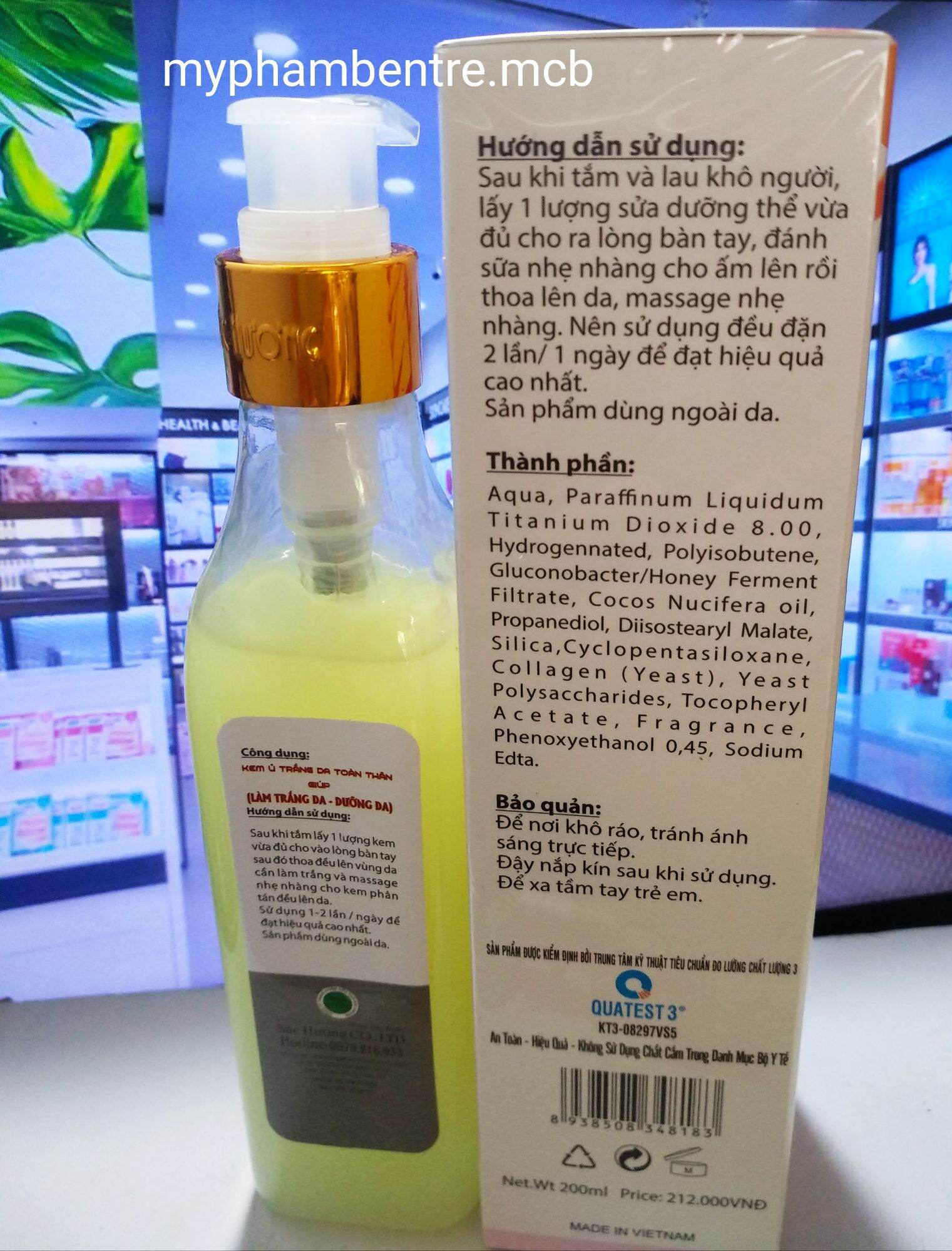 Kem ủ body trắng da sắc hương 200ml
