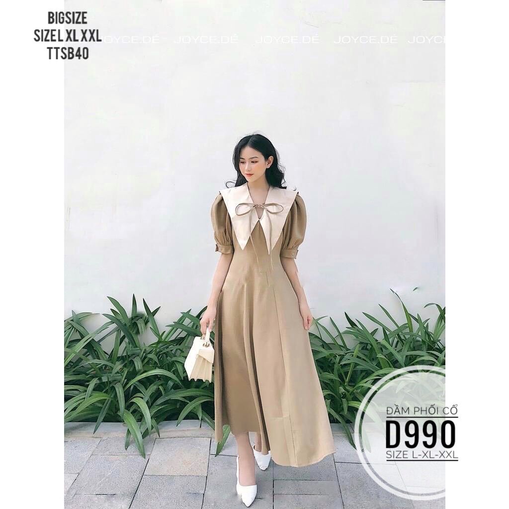 Bigsize 60- 90kg ĐẦM PHỐI CỔ TRẮNG