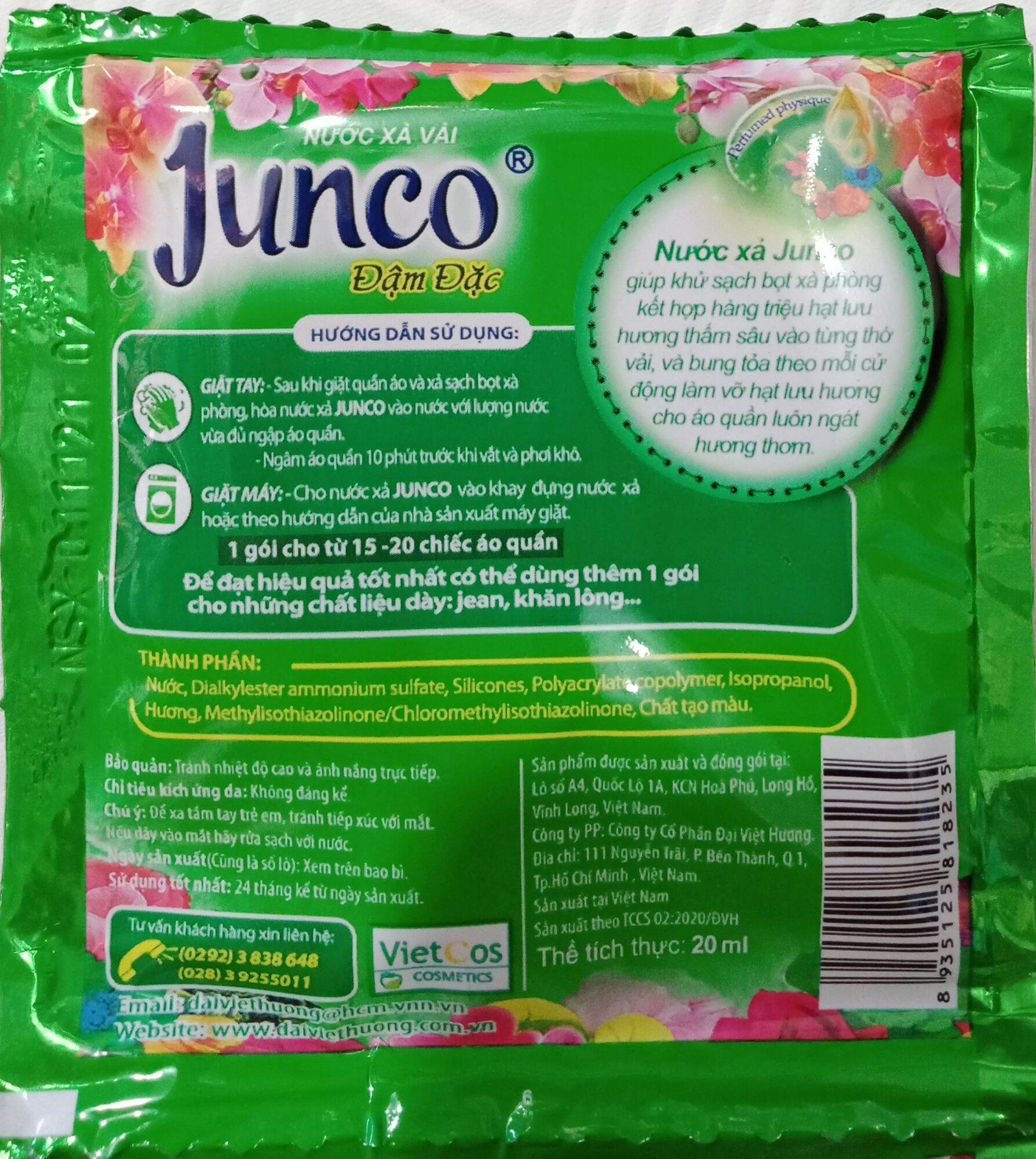 DÂY NƯỚC XẢ JUNCO GÓI 20ml