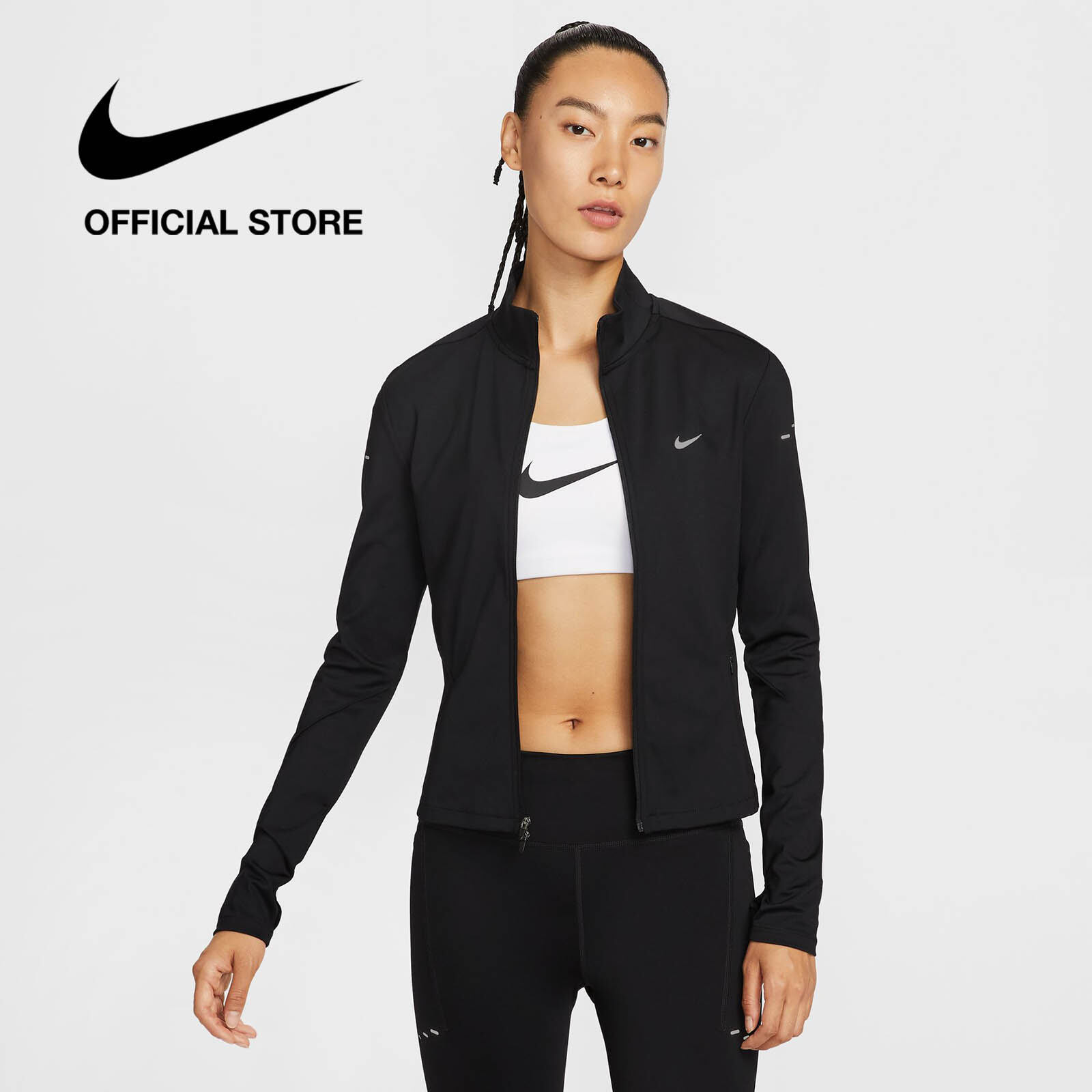 [VOUCHER ĐẾN 42% + MUA 2 GIẢM 5%] Áo khoác Nữ Nike Swift Women's Dri-FIT Full-Zip Mid-Layer Running Top - BLACK