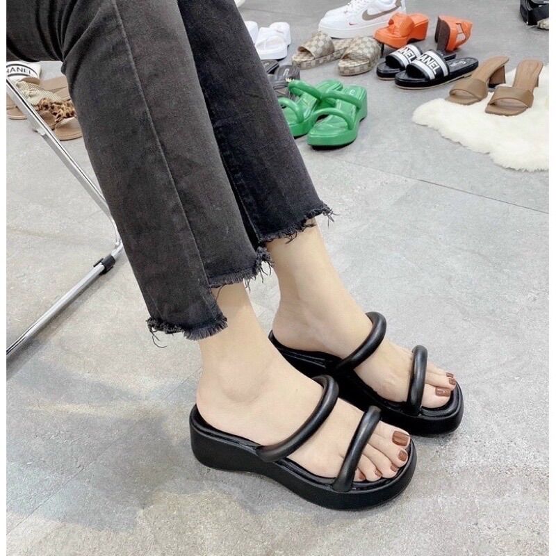 Dép đế xuồng 6 phân MAILIAA 2 quai tròn đế queena