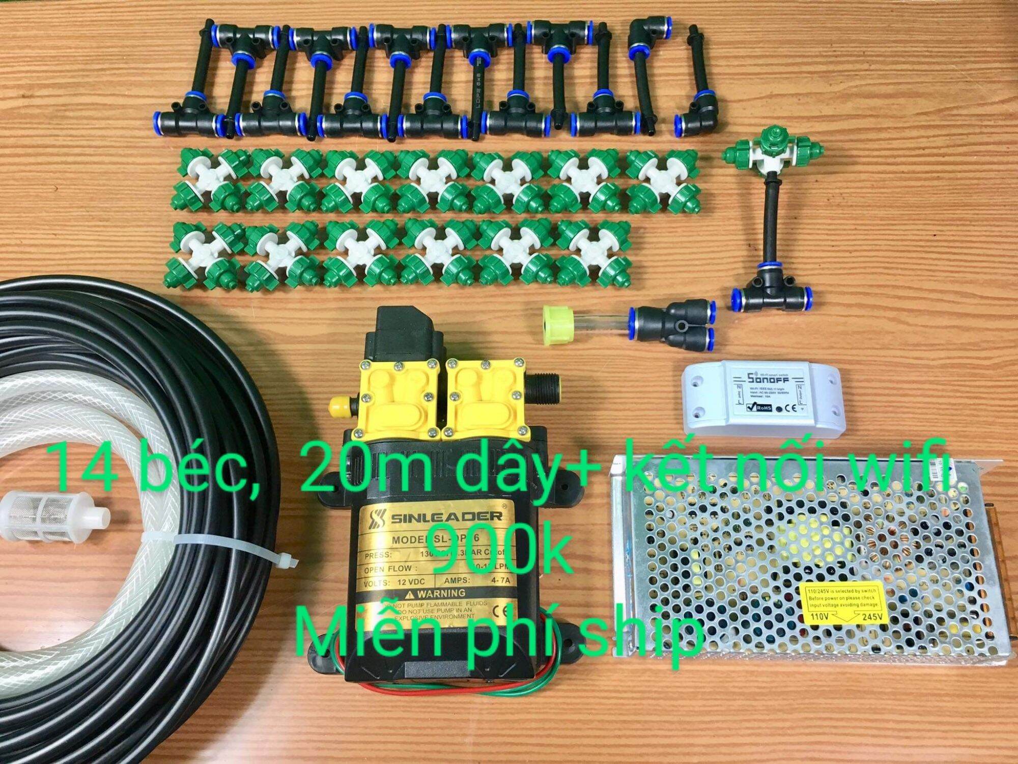 Bơm đôi sinleader 12 24v 20lít/p phun sương, tưới cây,  phun thuoc sâu