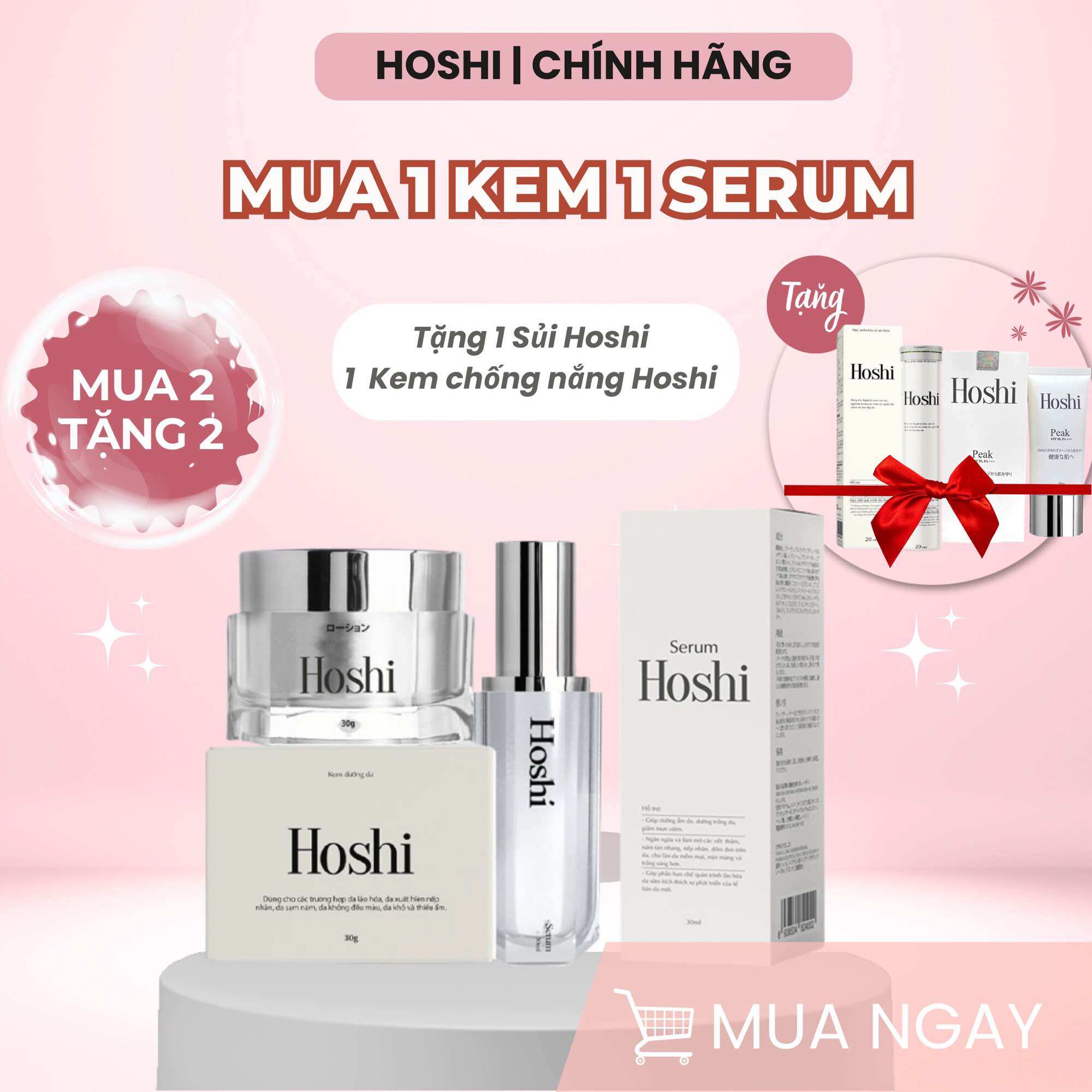 [MUA 2 TẶNG 2] Bộ mờ nám, trắng da Hoshi Nhật Bản ( Tặng 1 Sủi và 1 KCN Hoshi)