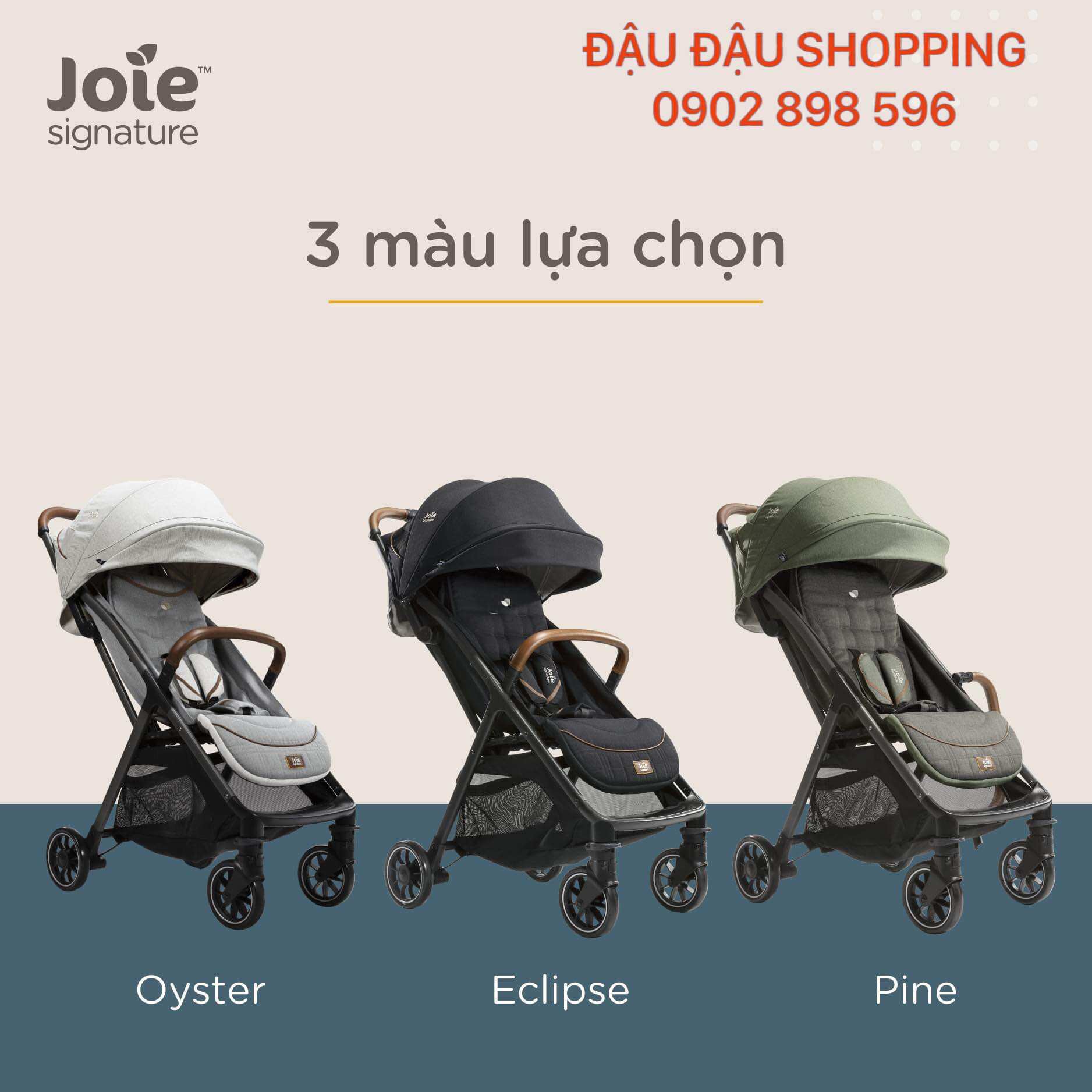 Xe đẩy trẻ em joie parcel signature dành cho bé 0-22kg bh 12 tháng