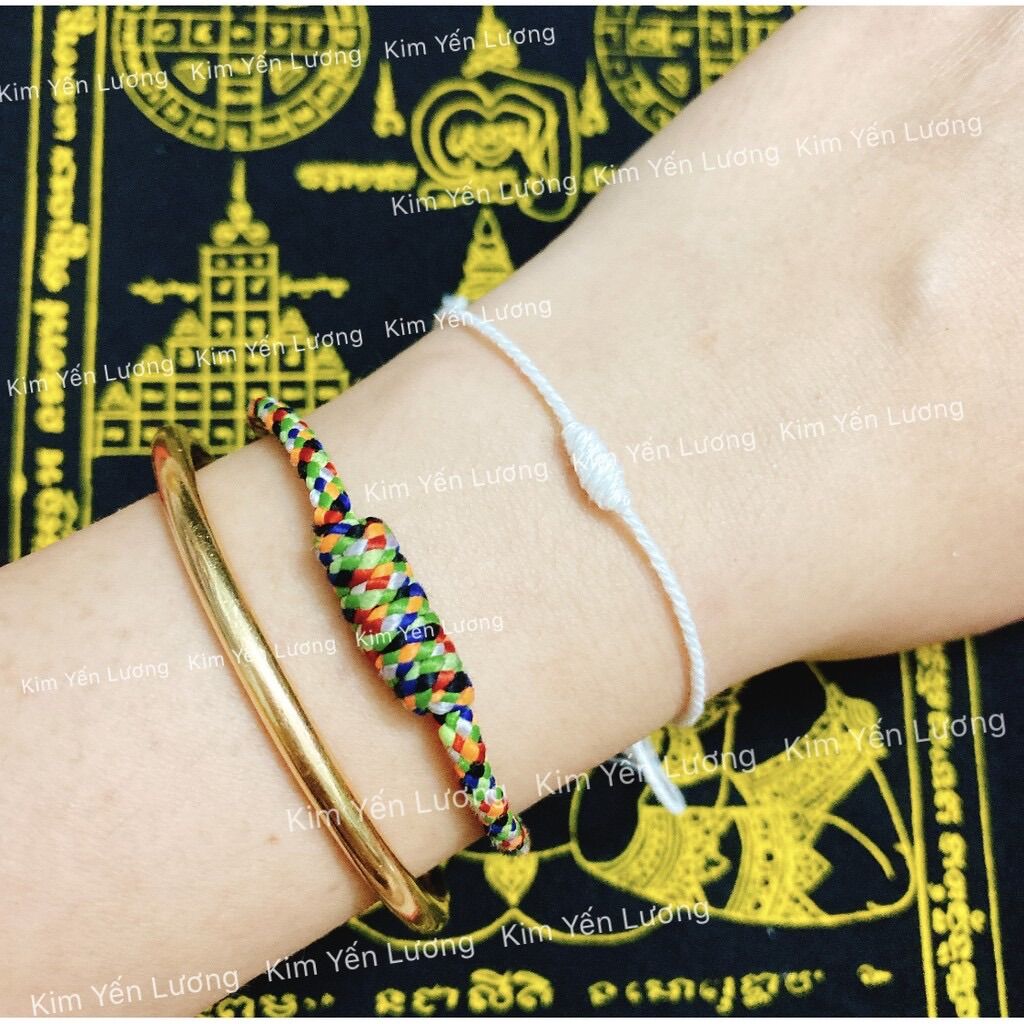 VÒNG TAY CHỈ TRẮNG MAY MẮN BÌNH AN THÁI LAN
