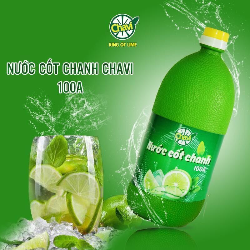 (Chính Hãng) Nước Cốt Chanh Chavi - Chai 1Lít Dùng Cho Pha Chế, Nấu Ăn
