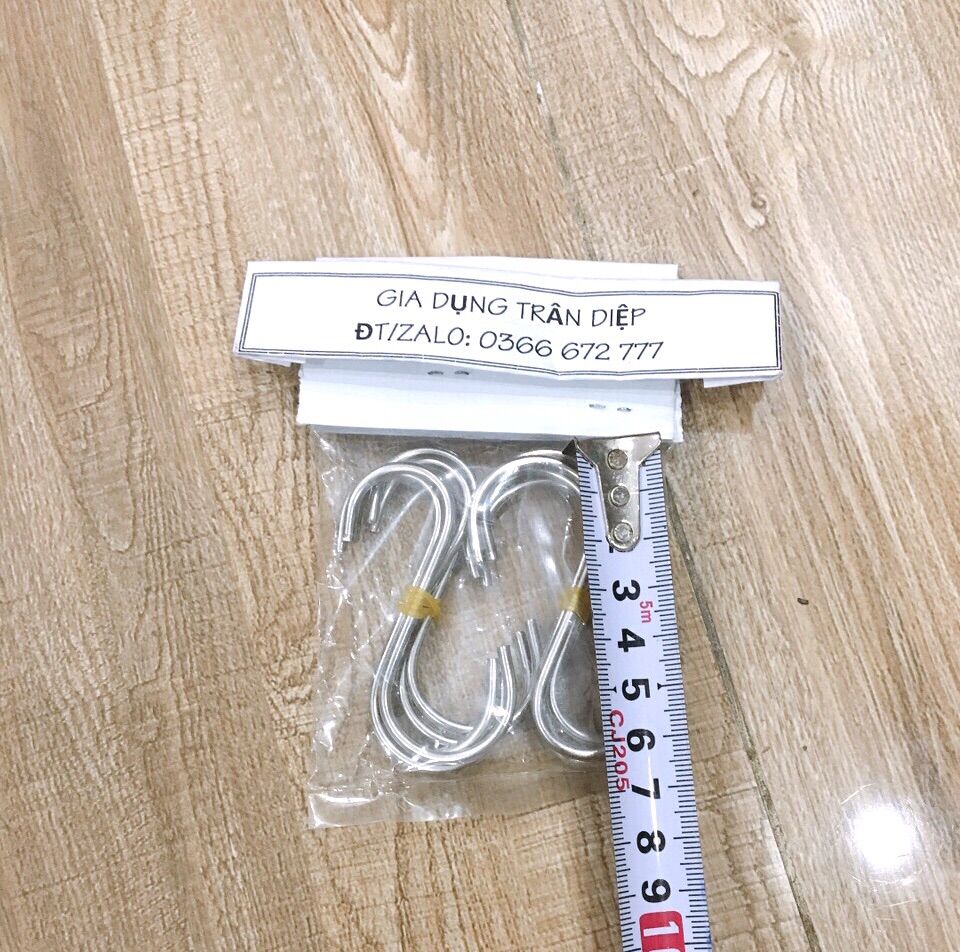 Combo 10 móc treo inox chữ S nhiều size
