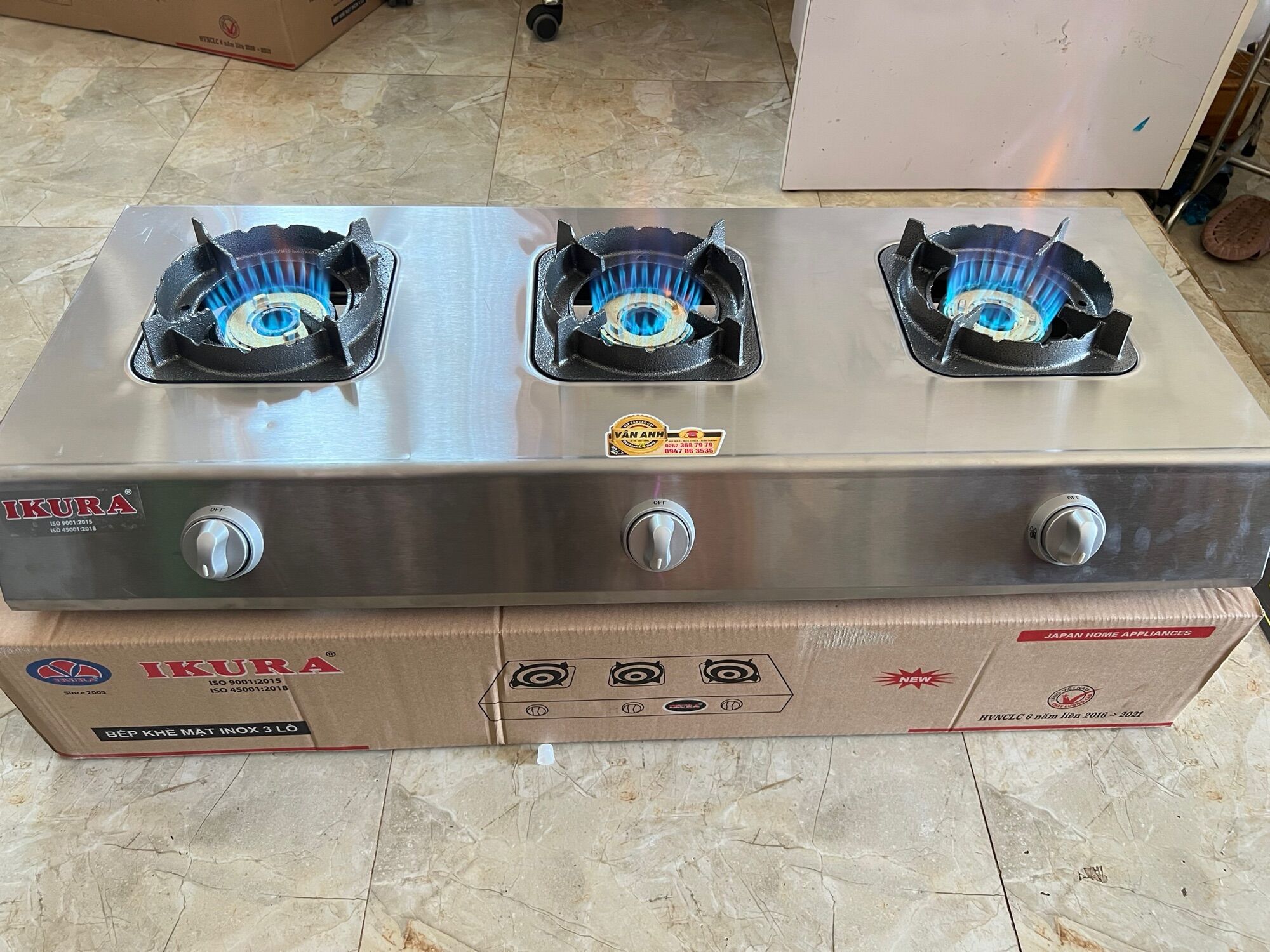 Bếp khè 3 lò - bếp công nghiệp 3 lò