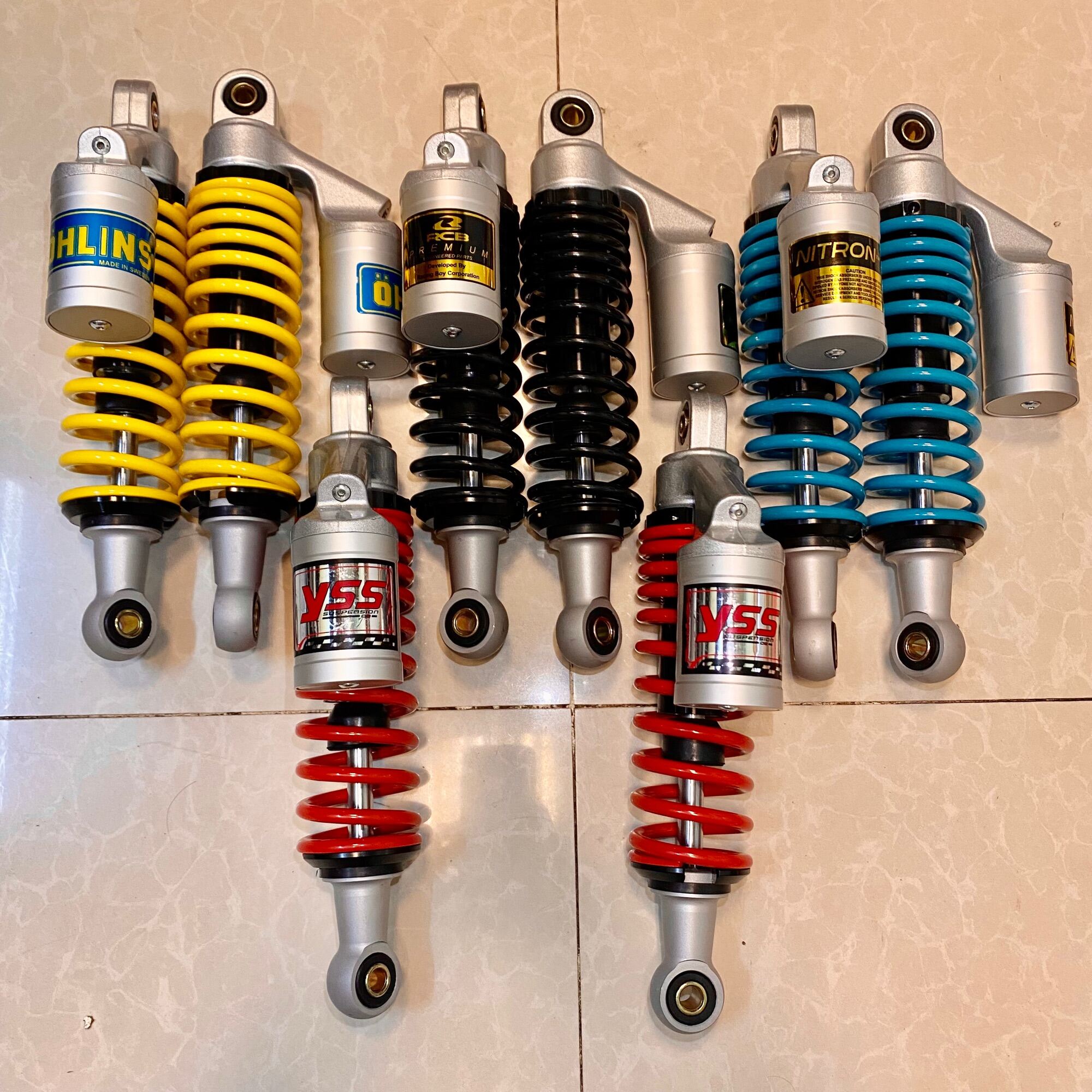 Phuộc nhún sau NITRON / RCB / OHLINS / YSS bình dầu cho các xe Sirius Jupite Taurus Cub 280mm ...