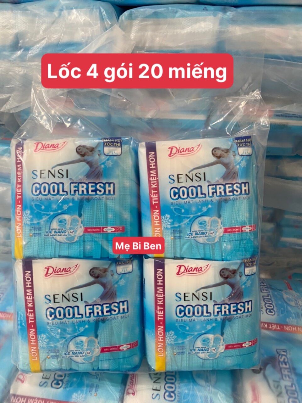 Băng vệ sinh Diana Sensi Cool Fresh siêu mỏng cánh gói 20 miếng/gói