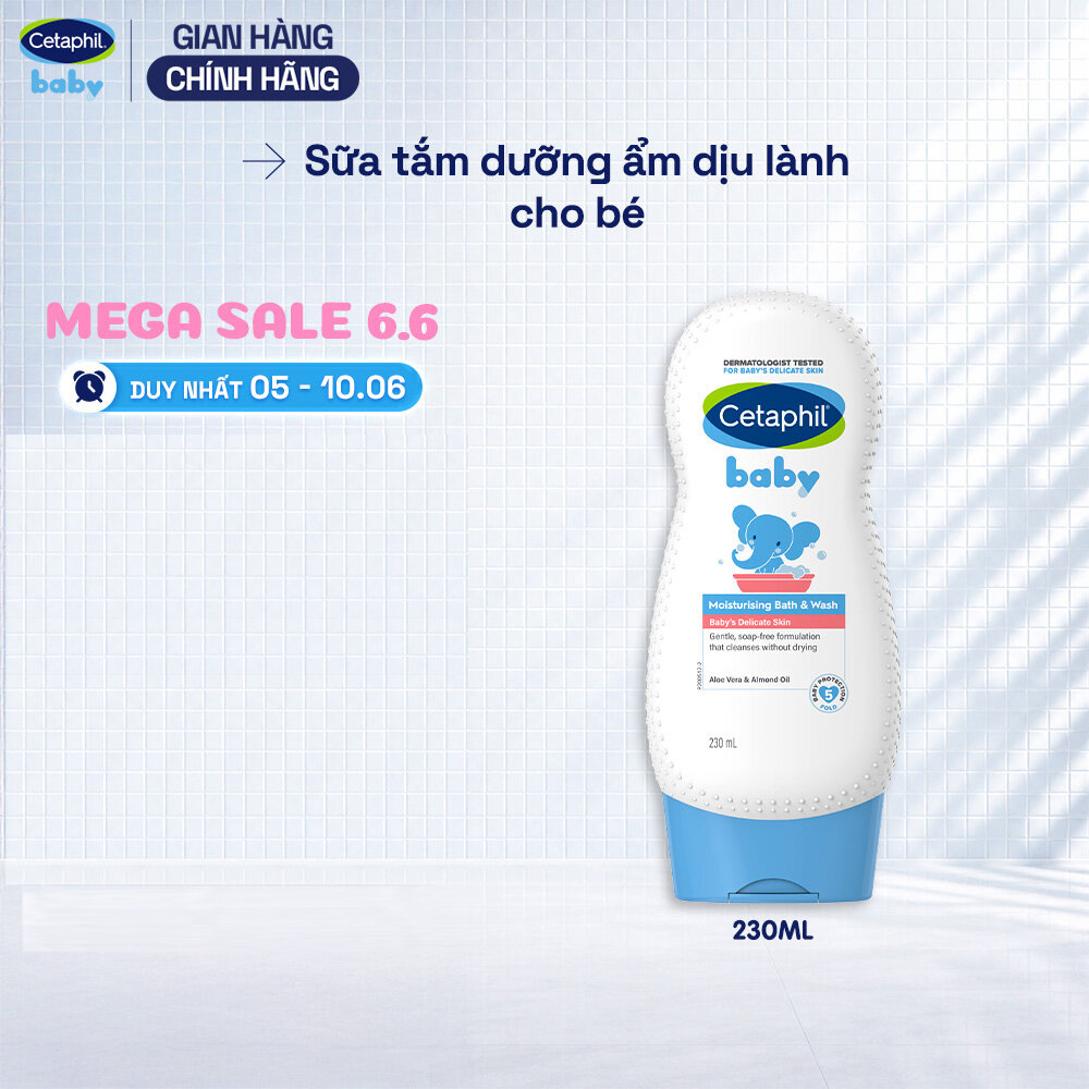 Sữa tắm dưỡng ẩm dịu lành cho bé CETAPHIL BABY MOIST BATH  WASH 230ML