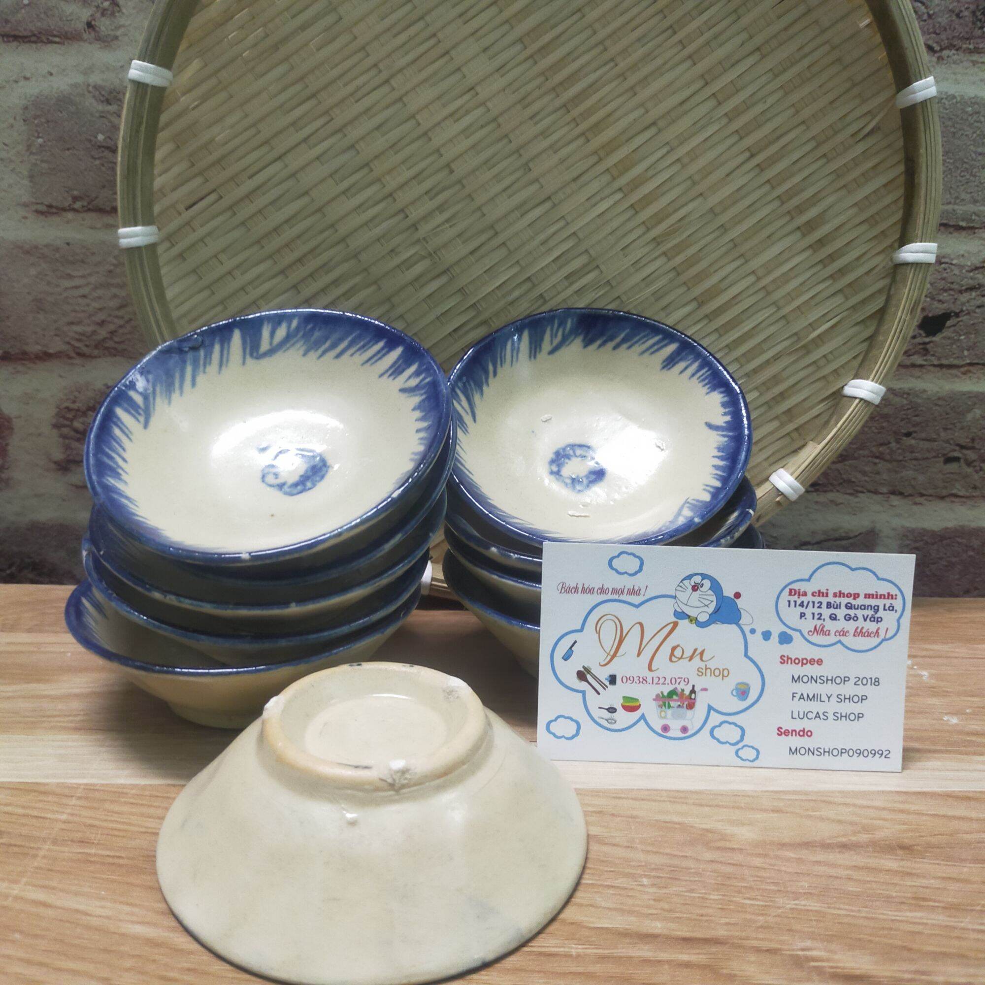 BỘ 10c CHÉN CHẤM/BÁNH BÈO HOA MAI/MỘC