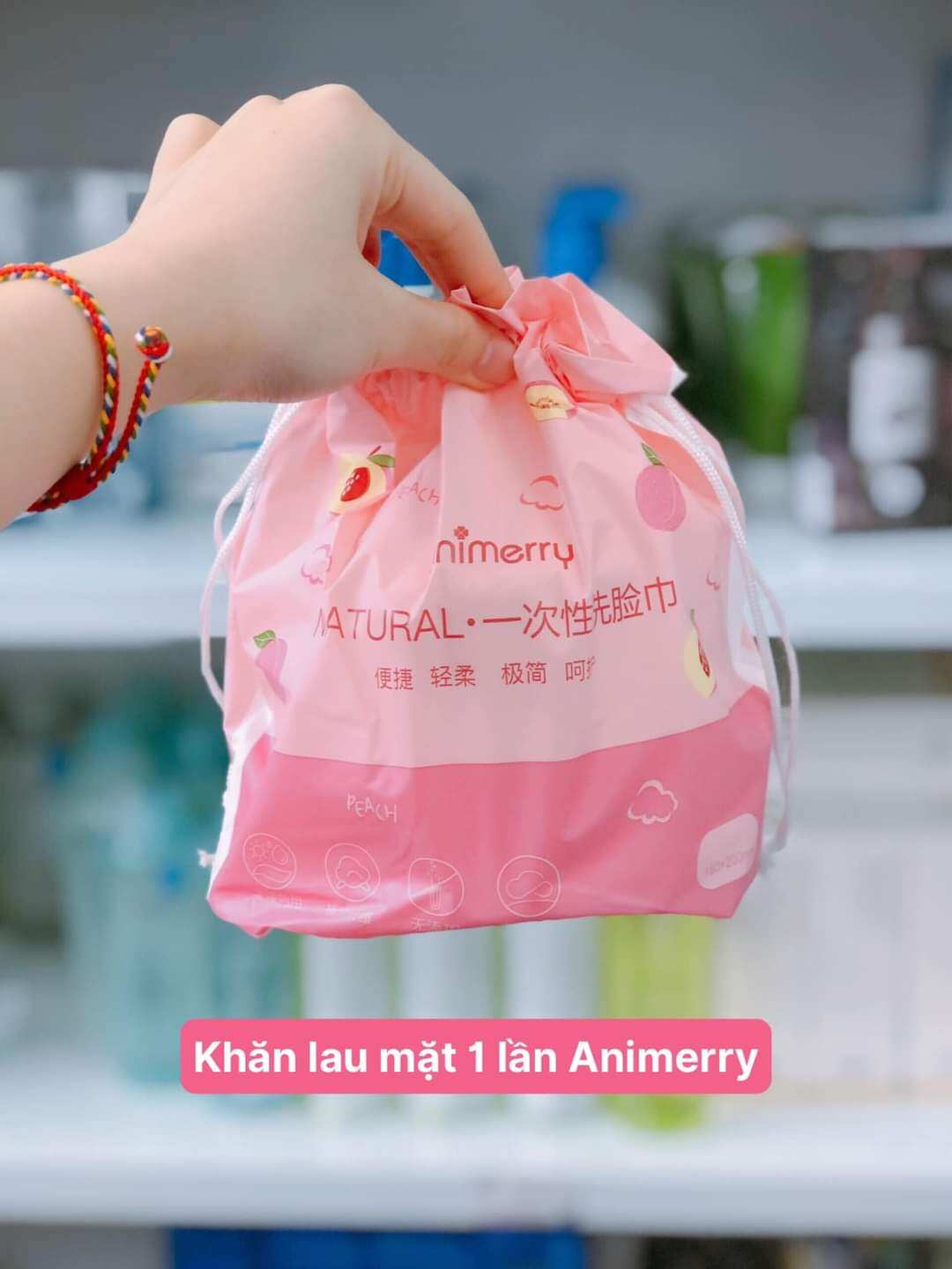 Khăn lau mặt dùng 1 lần animery lau khô lau ướt