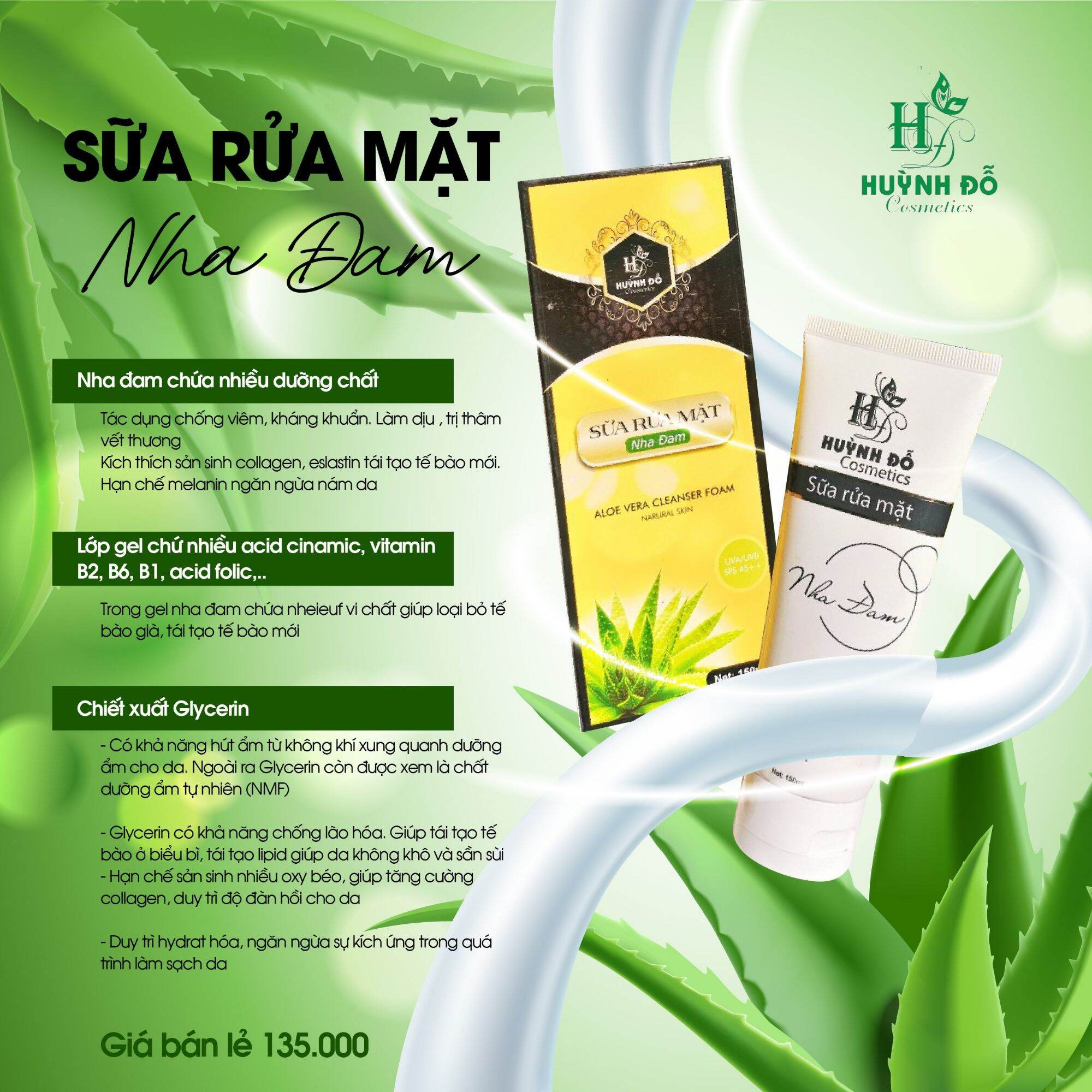 Combo cải thiện mụn và dưỡng trắng da huỳnh đỗ