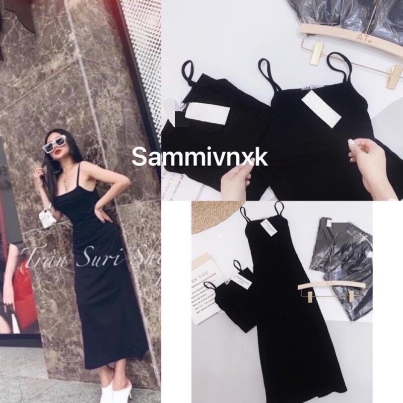 Đầm maxi len tăm 2 dây Sammivnxk❤️Đầm maxi 2s dáng dài❤️