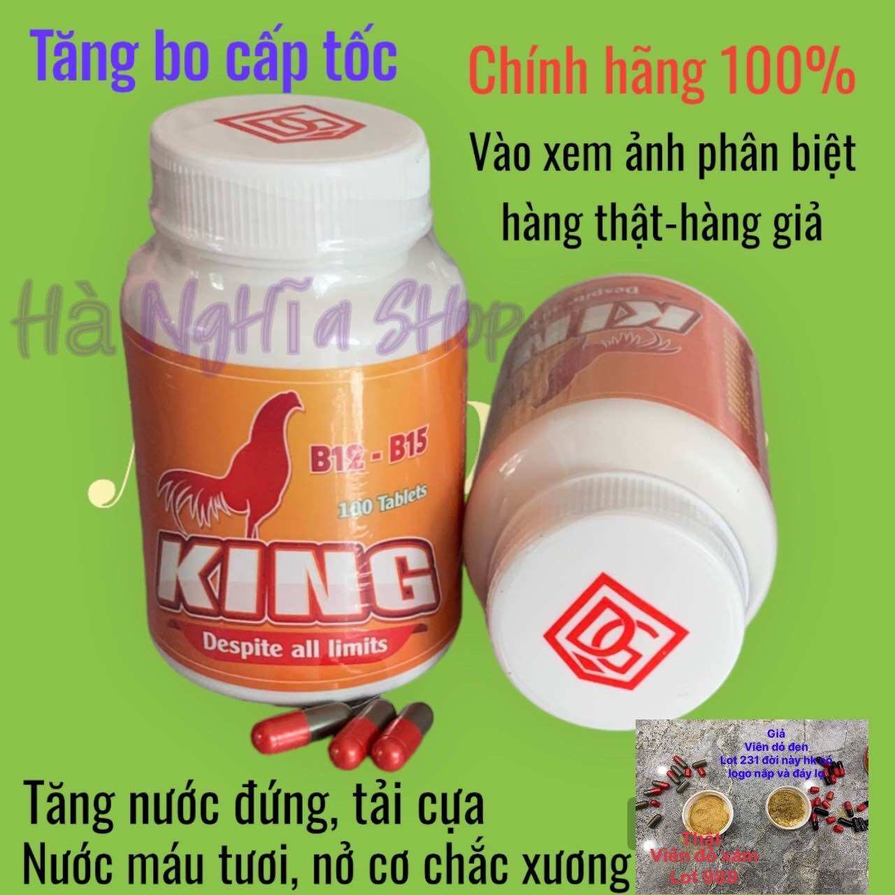 Thuốc nuôi gà đá Combo 5 hộp KING B12-B15