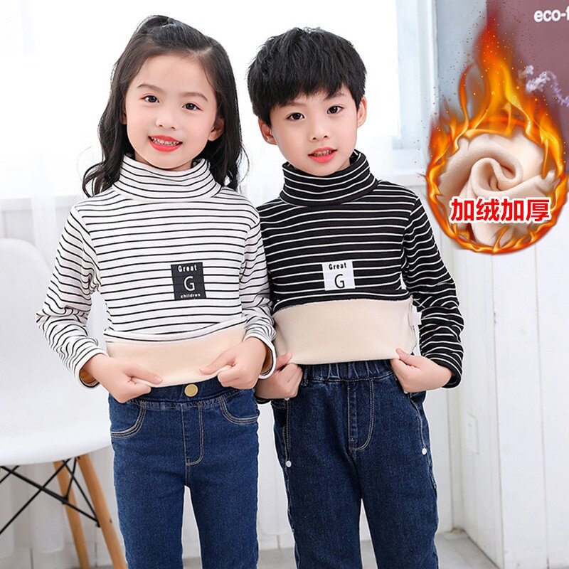Áo cao cổ "size đại" lót lông cho bé trai và gái